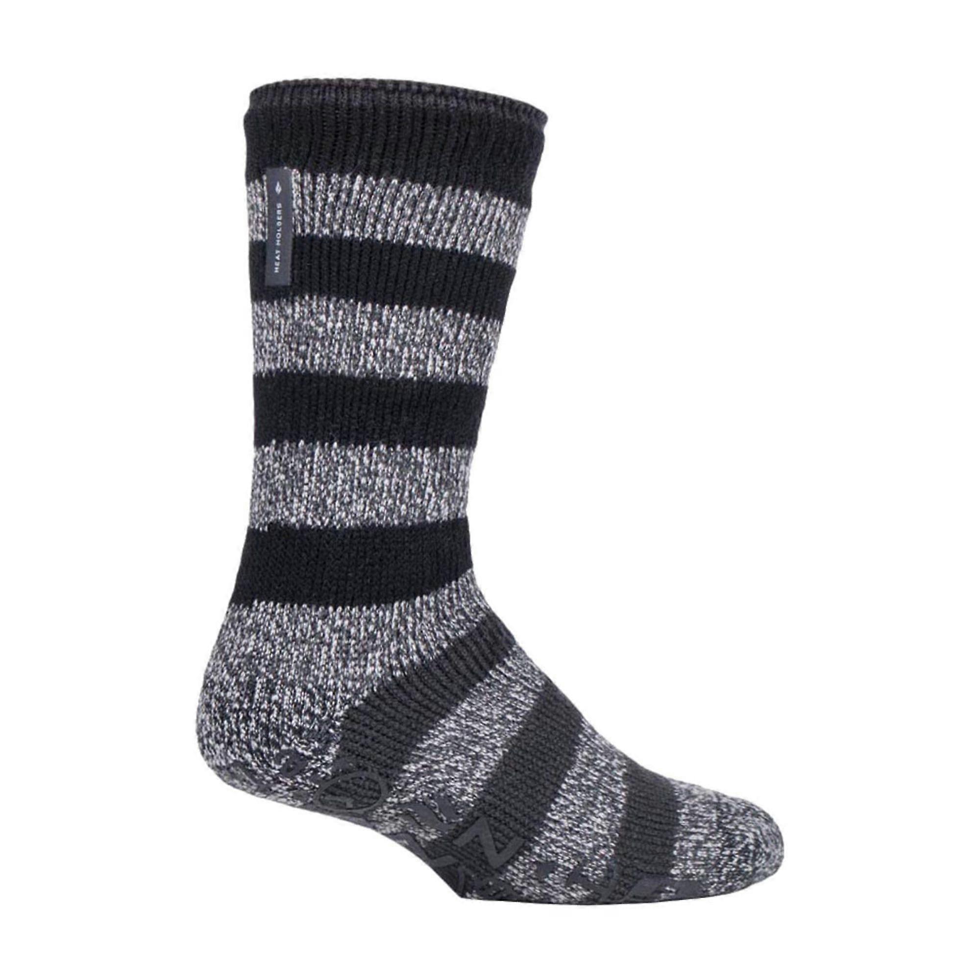 Heat Holders - Mens Fleece Lined Non Slip Socks
