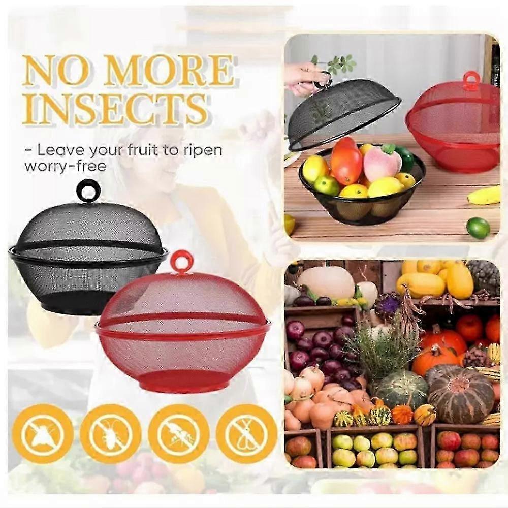 Fruit Fly-Proof Fruit Bowl with Lid Cover - Mesh Fruit Basket with Large Capacity