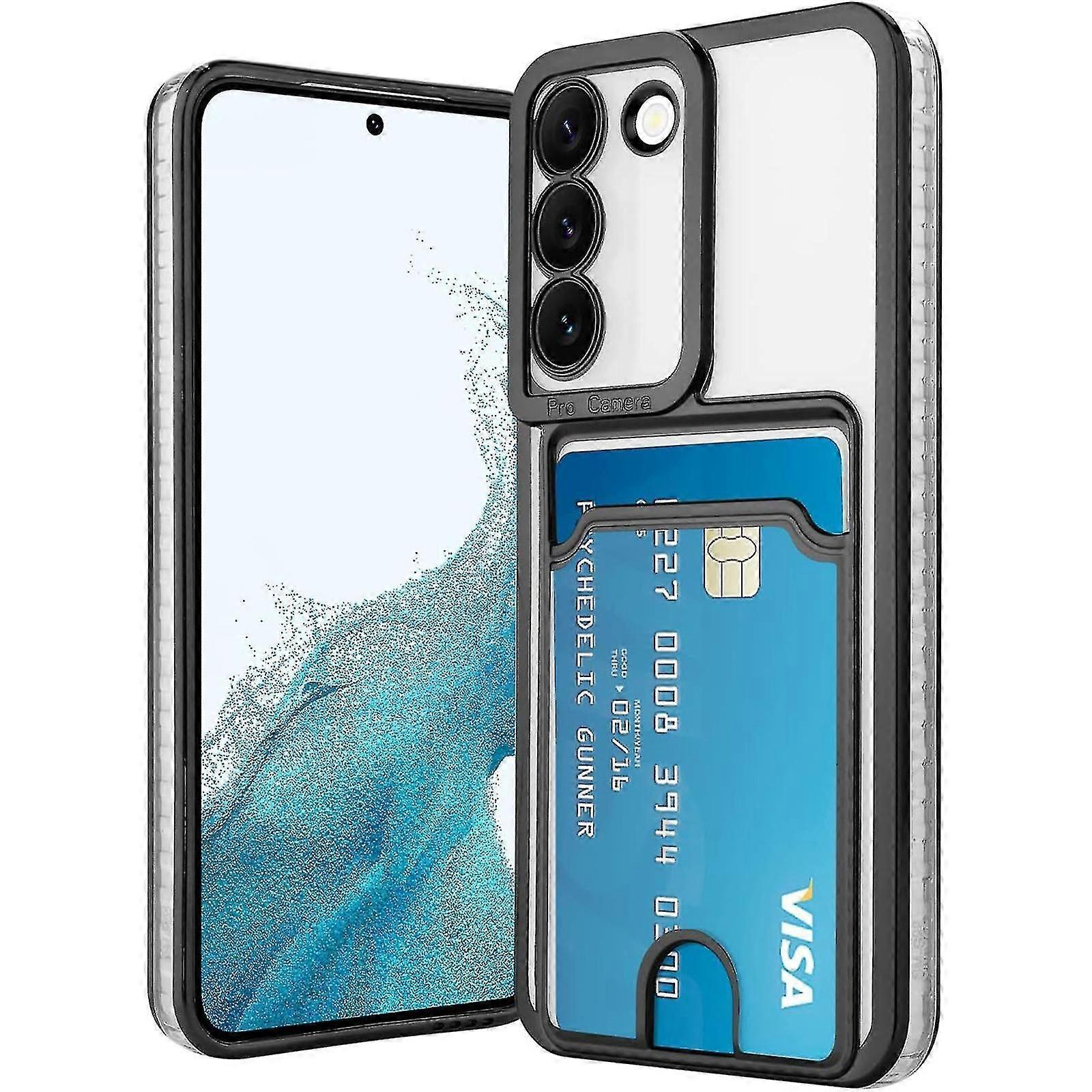 For Samsung Galaxy S24 Series Case With Card Holder Clear Plating Case Hybrid Anti-yellowing Transparent Wallet Case For Samsung S24