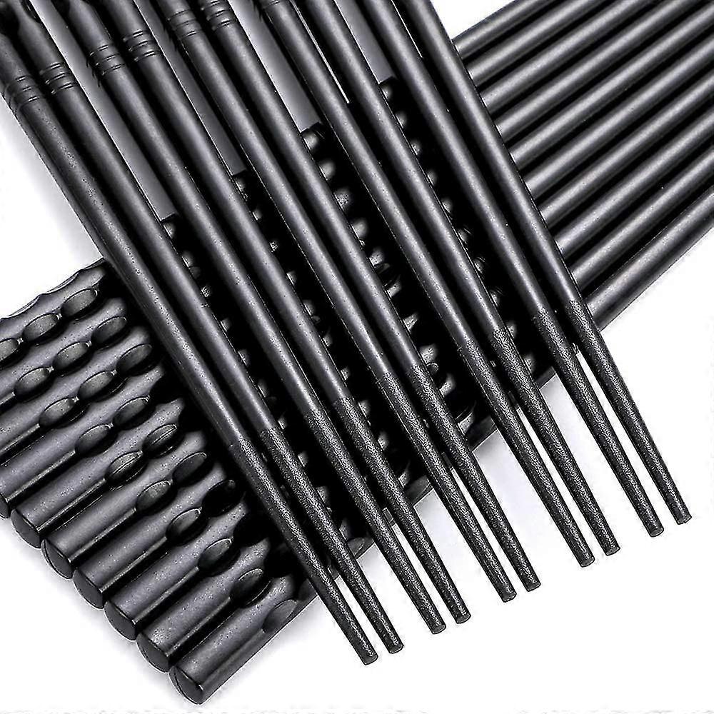 Evőpálcikák 10 pár üvegszálas evőpálcikák, újrafelhasználható evőpálcikák fekete mosogatógép