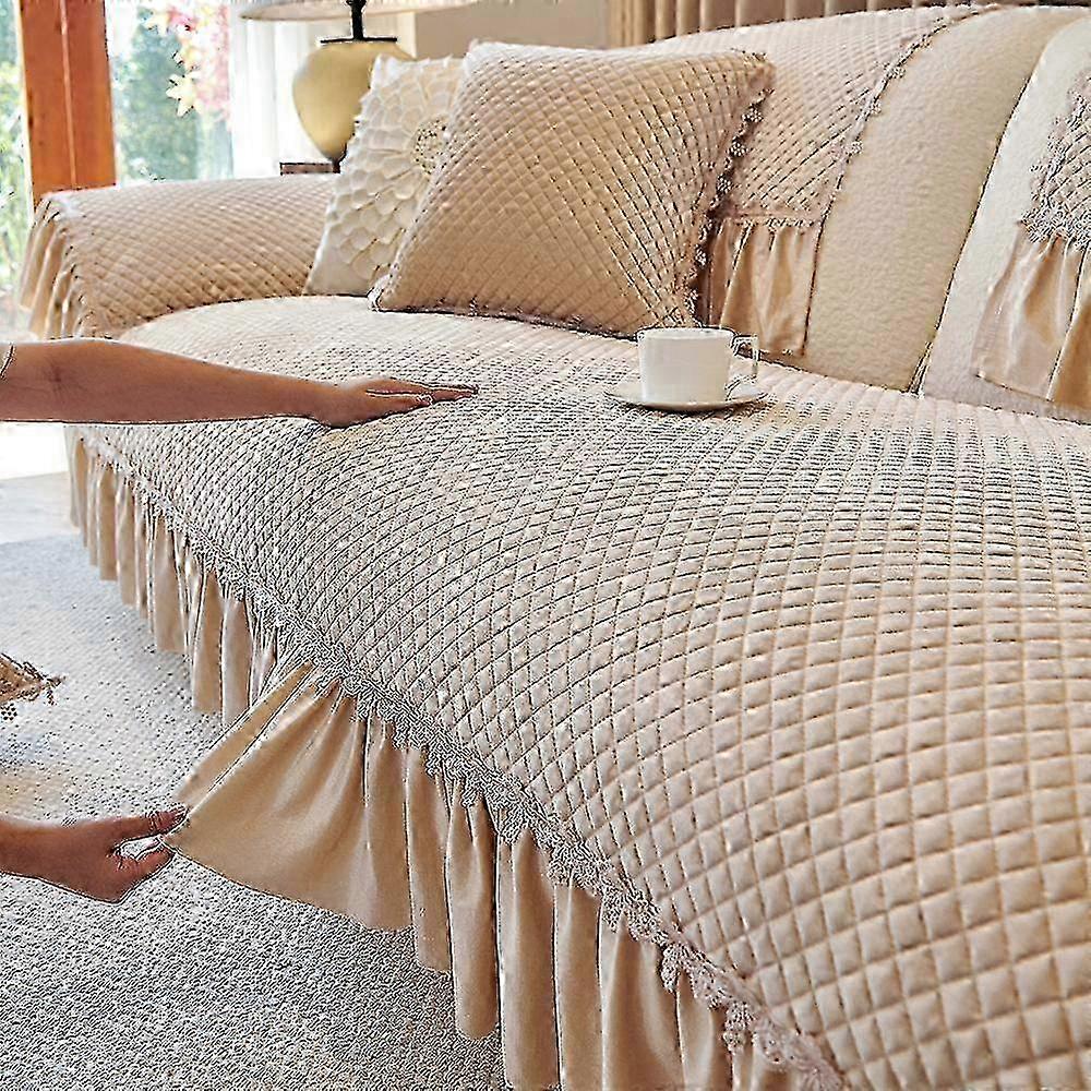 sofa cover sofa back towel autumn and winter four seasons plush winter solid color living room combination thickened non-slip miao7