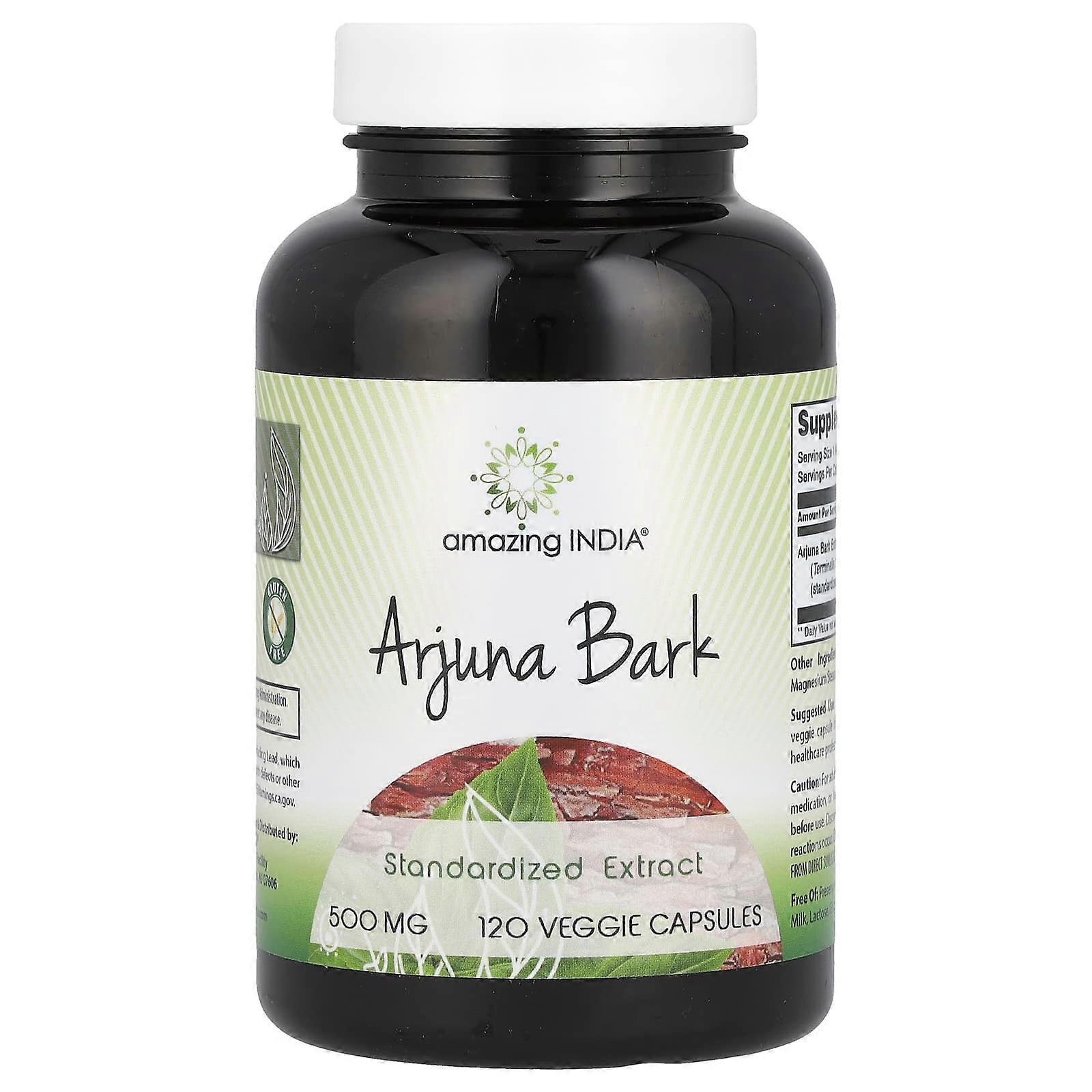 Arjuna Bark, Standardized Extract, 500 mg, 120 Veggie Capsules