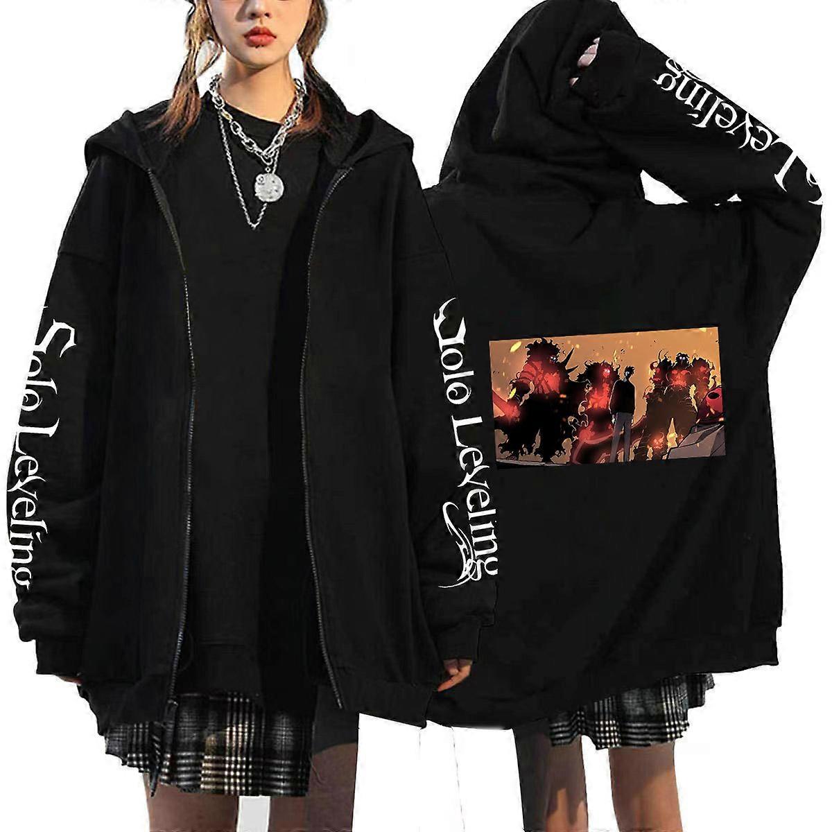 solo leveling I upgrade alone thread bottom hem zipper hoodie jacket