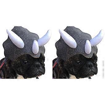 2 gorros de dinosaurio y triceratops para mascotas, para perros y gatos, para transformar tu mascota.