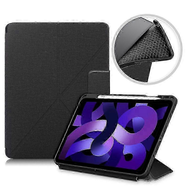For Ipad Air 2022 / 2020 10.9 / Pro 11 (2018) Cloth Texture Multi-folding Horizontal Flip Pu Leather Shockproof Case With Holder & Sleep / W