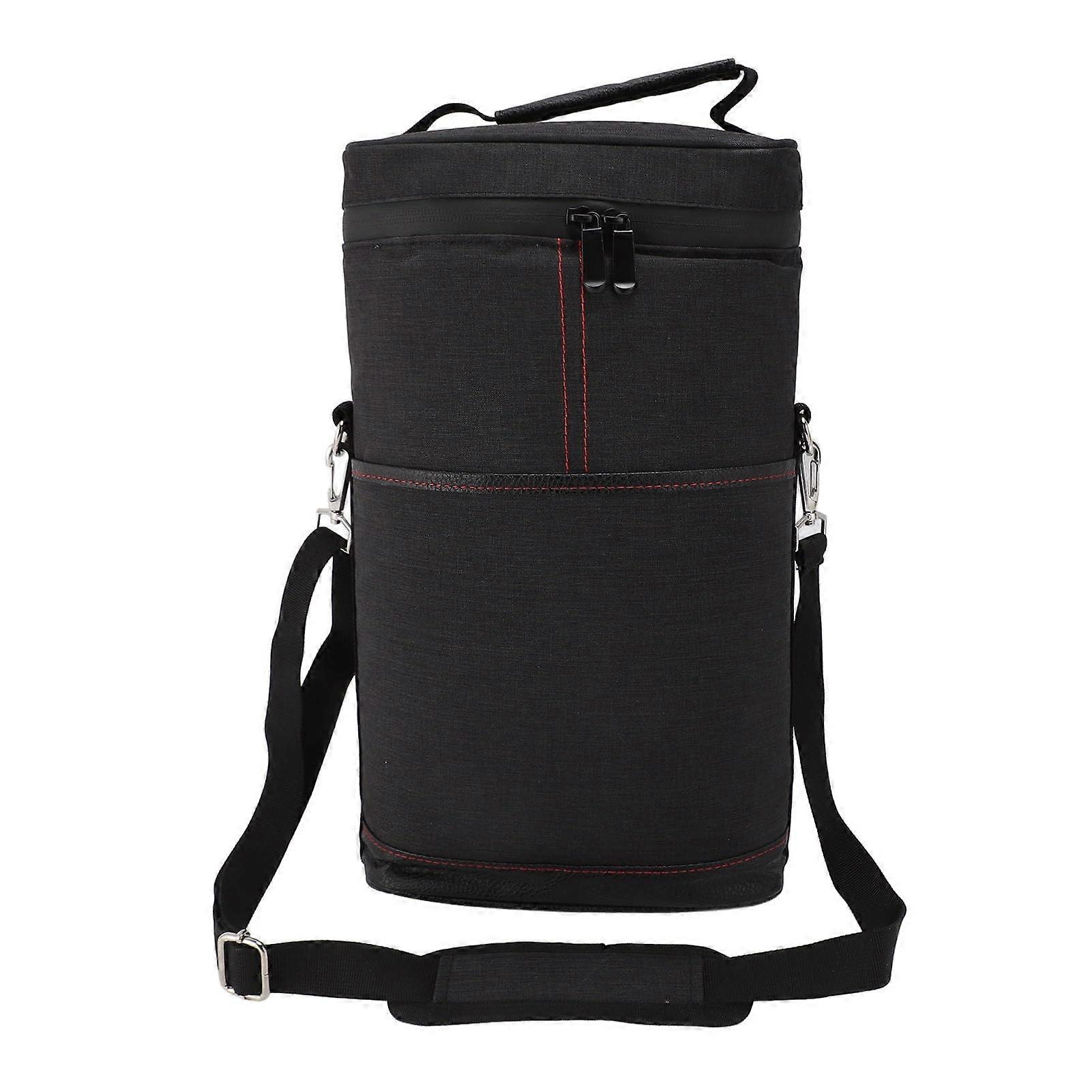 Wine Carrier 2 Bottle Capacity Wine Carrying Case Portable Durable Black