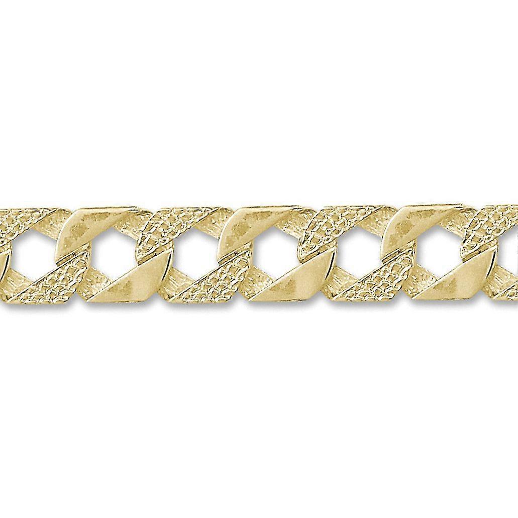 Jewelco Λονδίνο Ανδρών Στερεά 9ct Κίτρινο Χρυσό Λονδίνο Σαύρα Κράσπεδο 16 χιλιοστά μετρητή χέρι συναρμολογημένο χυτό βραχιόλι αλυσίδα, 9 ιντσών