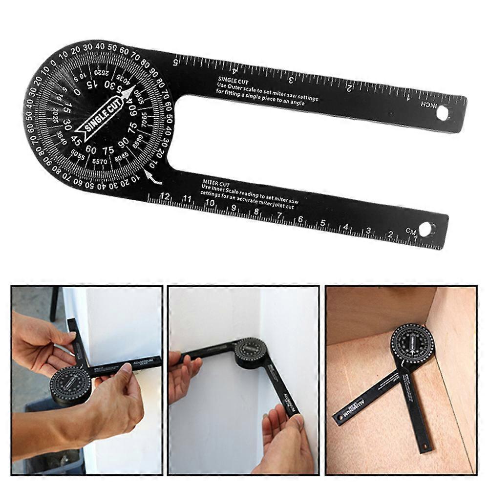 360 Degree Aluminum Miter Protractor for Woodworking, Construction & Home Renovation, High-Precision Angle Finder for Cabinet Installation