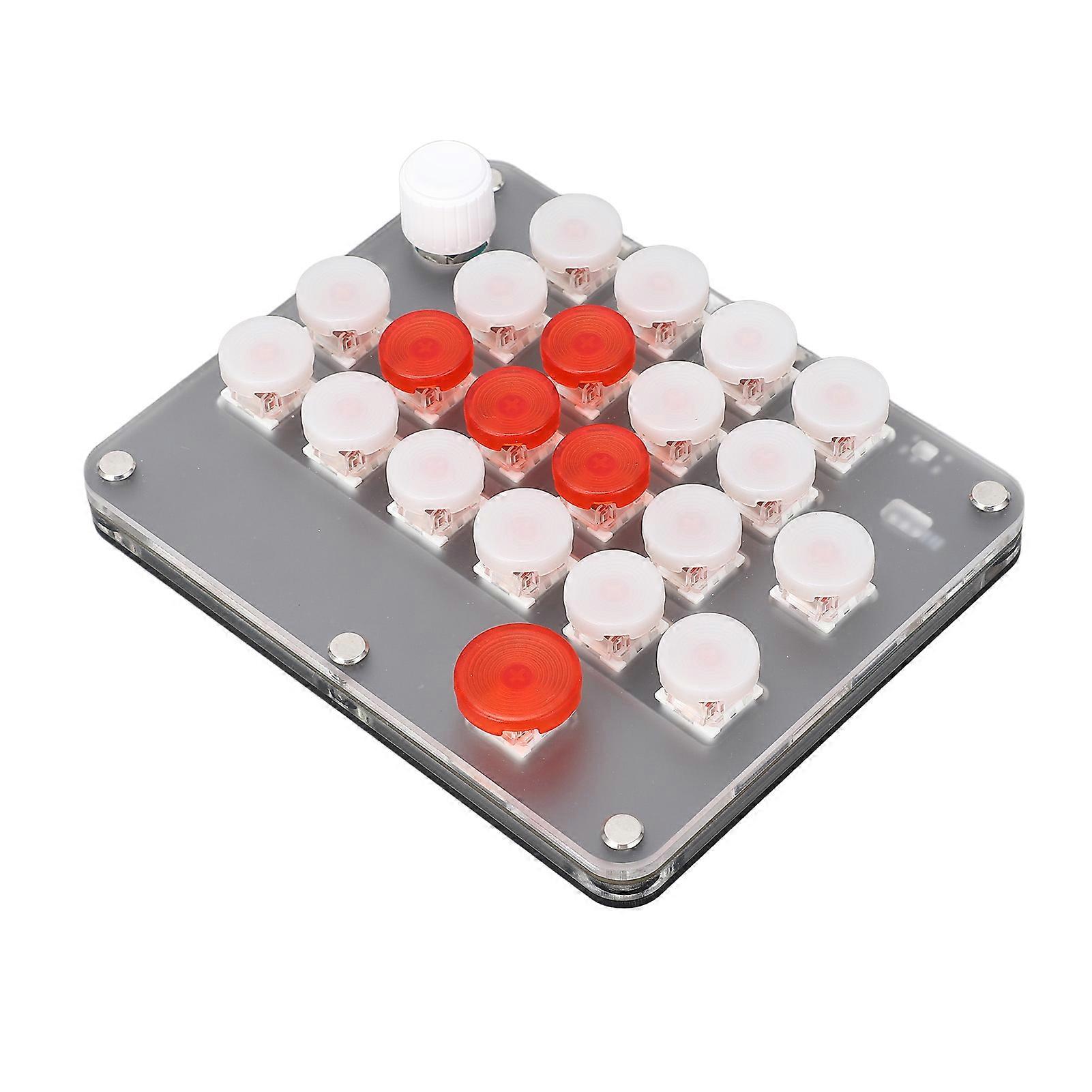 21 Keys Programmable Keyboard with Knob Red Axis USB C BT Connection One Handed Macro Mechanical Keyboard for Black Myth: for Wukong 