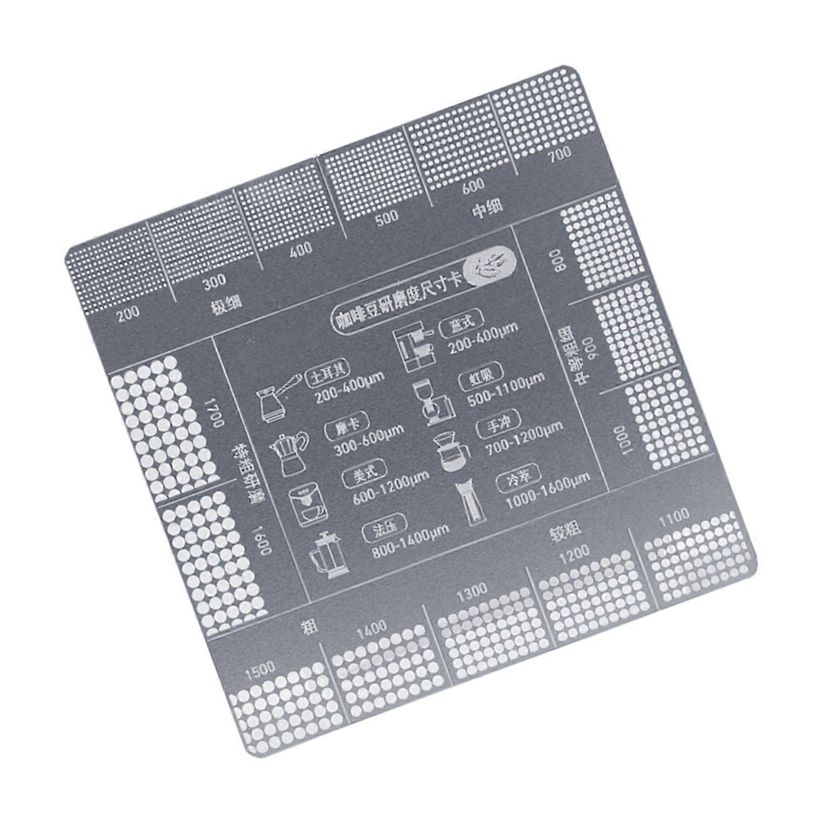 Accuracy Grinders Card Coffees Grinds Size Reference Tool Measurement Guide for Hiking Enthusiasts Multicolor