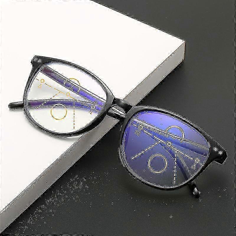 Progressive Multifocus Glasses with Blue Light Blocking for Reading - Suitable for Both Men and Women