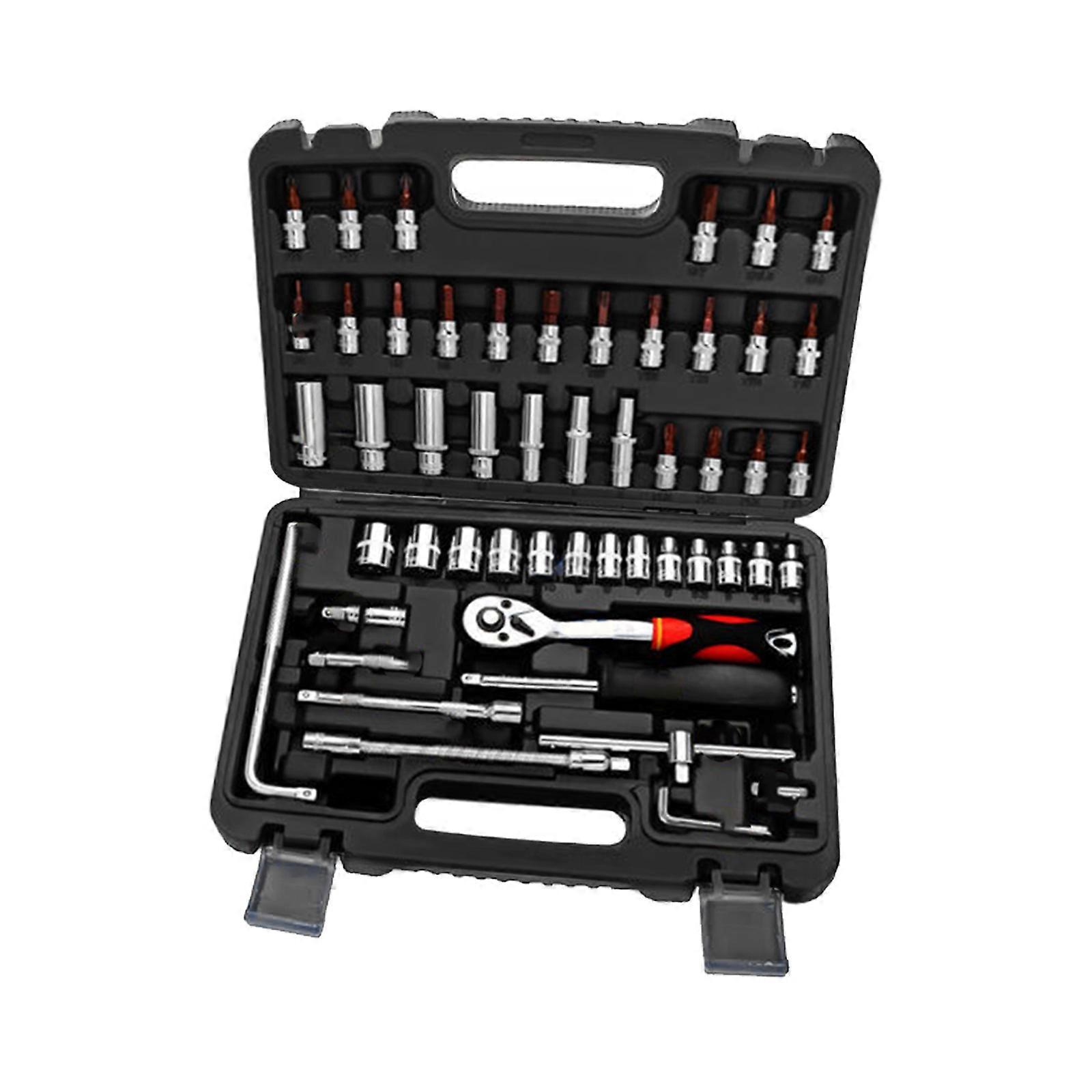 Auto Maintenance Set Multifunctional Socket Set Combination Sleeve Ratchet Wrench Hand Tool Car Repair Hardware Toolboxs Multicolor