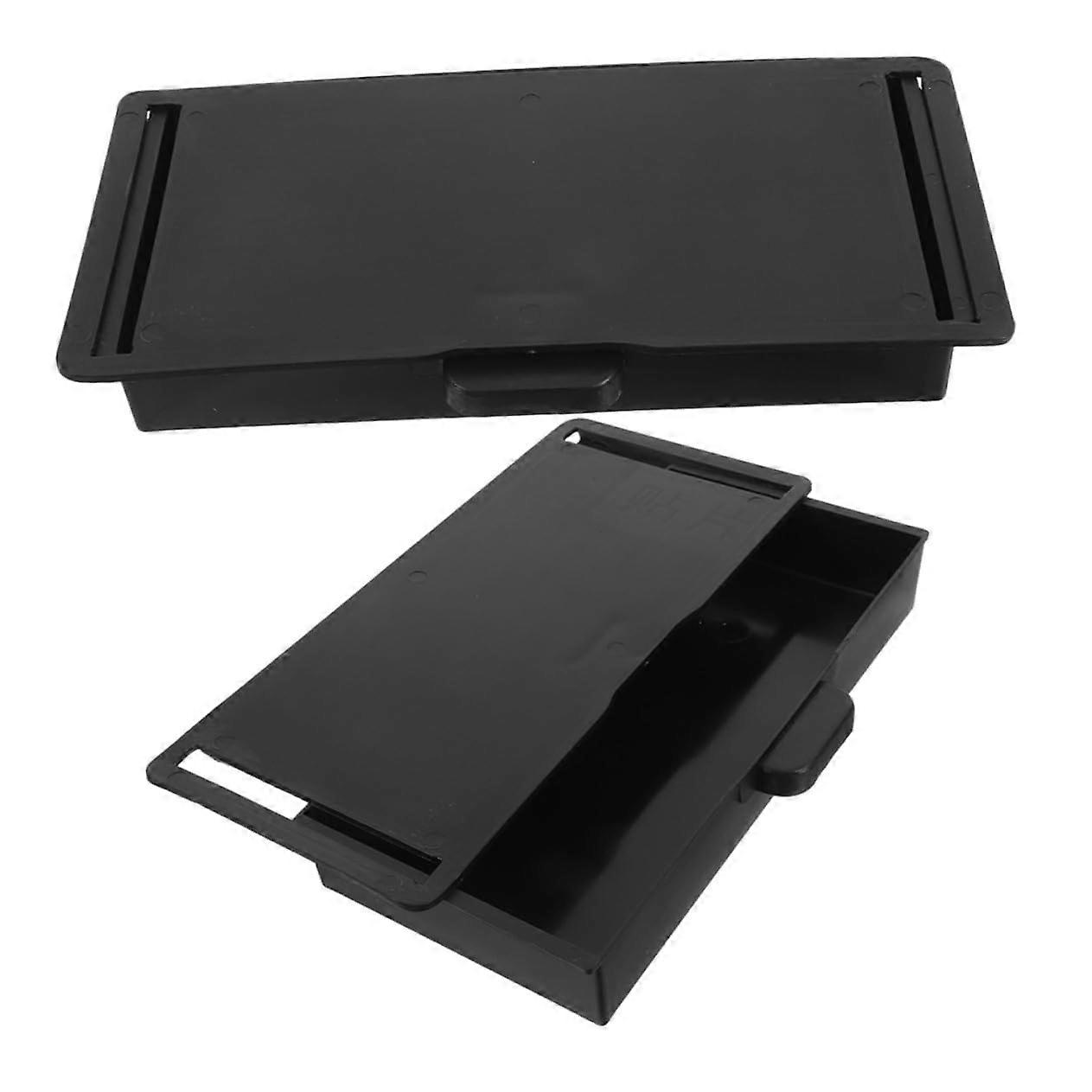 Under Desk Drawer Organizer 2Pack With Slide Out Tray No Drilling Installation Hidden Desktop Storage Black Stationery