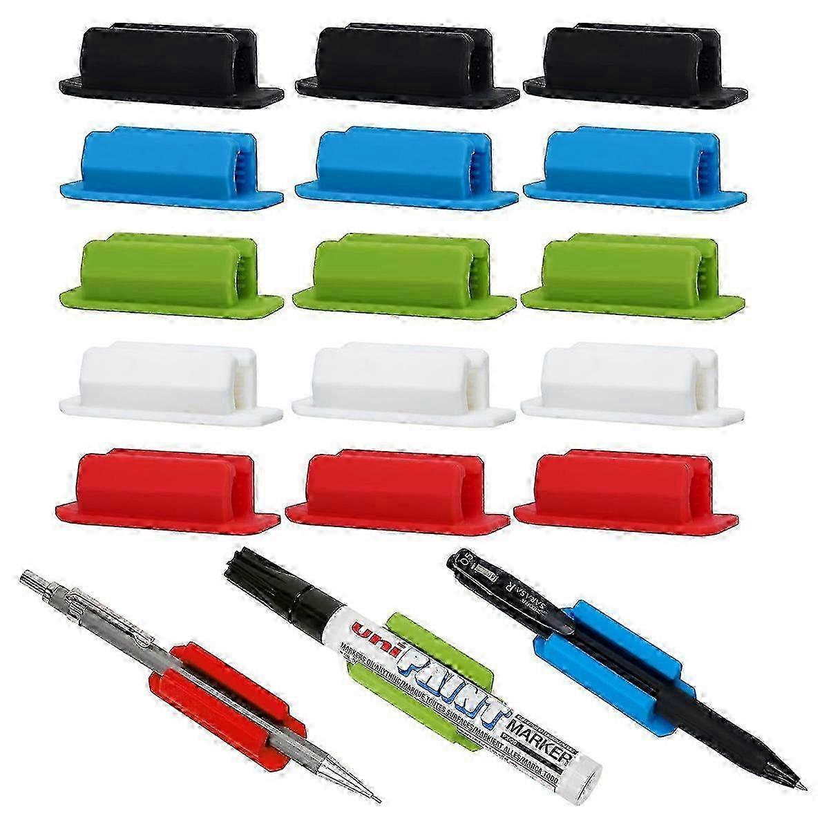 Efficient Workspace Organizer: Silicone Pen Holder with Strong Adhesive Backing, Non-slip Grooves, for Reliable Pen Storage and Multiple Pen Sizes