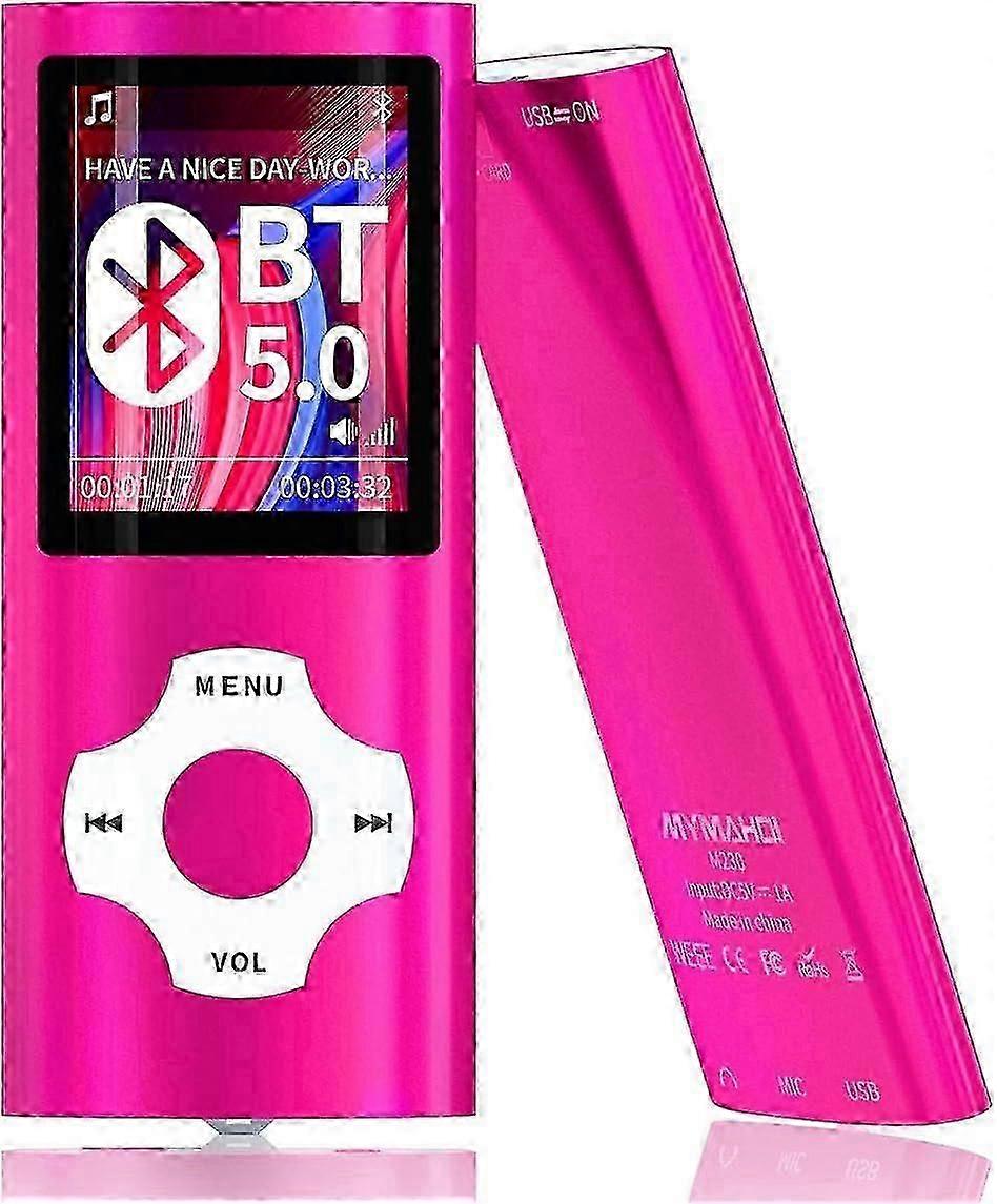 Ultra-thin MP4 Player with Bluetooth 5.0 1.8-inch LCD Portable Hi-Fi Supporting Video Recording FM Radio E-Book Photo and 512GB Capacity
