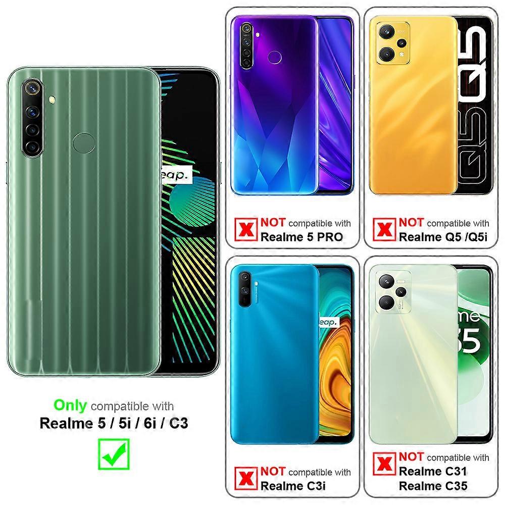 Προστατευτική θήκη Realme 5 / 5i / 6i / C3 - με floral μοτίβο και υποδοχή κάρτας