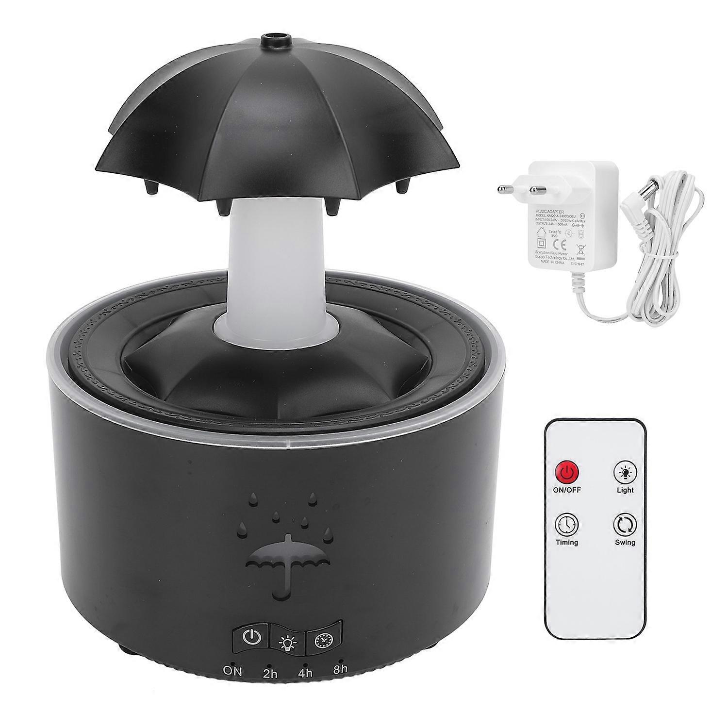 Rotating Umbrella Humidifier 300ML Water Drip Effect Aromatherapy Essential Oil Diffuser with 7 LED 