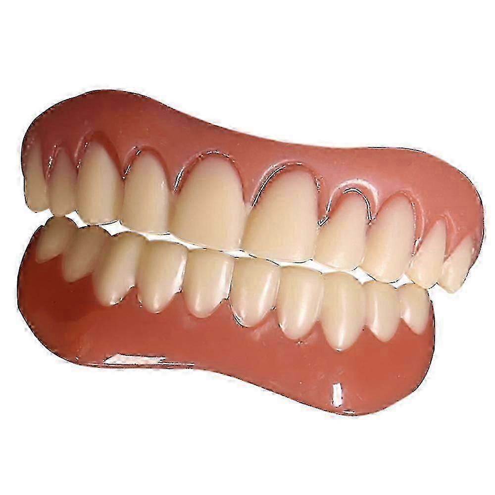 1Set Veneers Snap On False Teeth Upper And Lower Dental Veneer Denture Cover