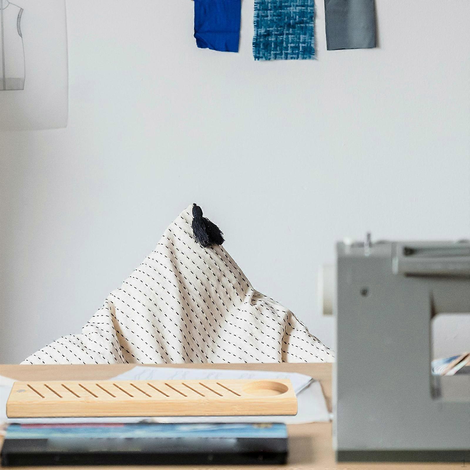 Thread Bobbin Rack, 12 Slots, Thoughtful Gift Sewing Storage Cross Stitch Wooden Rectangular