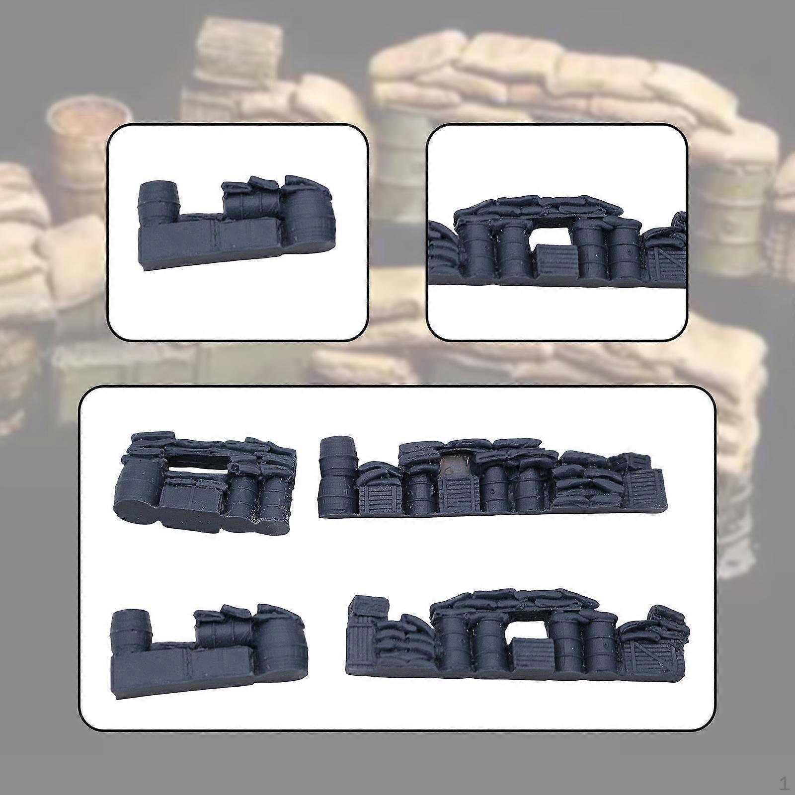 4 Pieces 1:72 Diorama Models Scene Props Blank Realistic Mini Ornaments DIY Painting Architectural