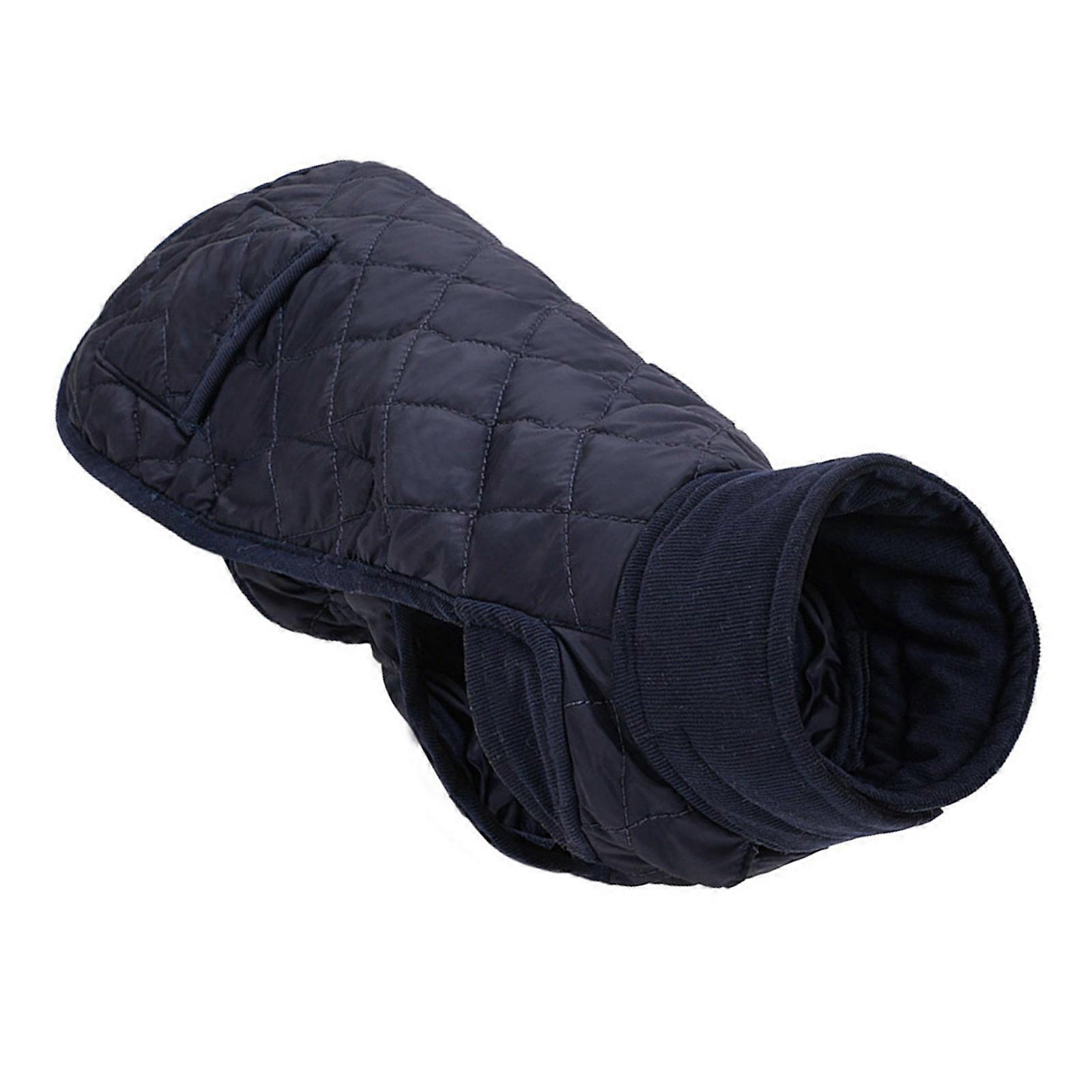 Thermal Dog Jackets Windproof Winter Wear Soft Polyester Outer Layer With Quick Closure For Small Medium Large Breeds  Navy Blue S