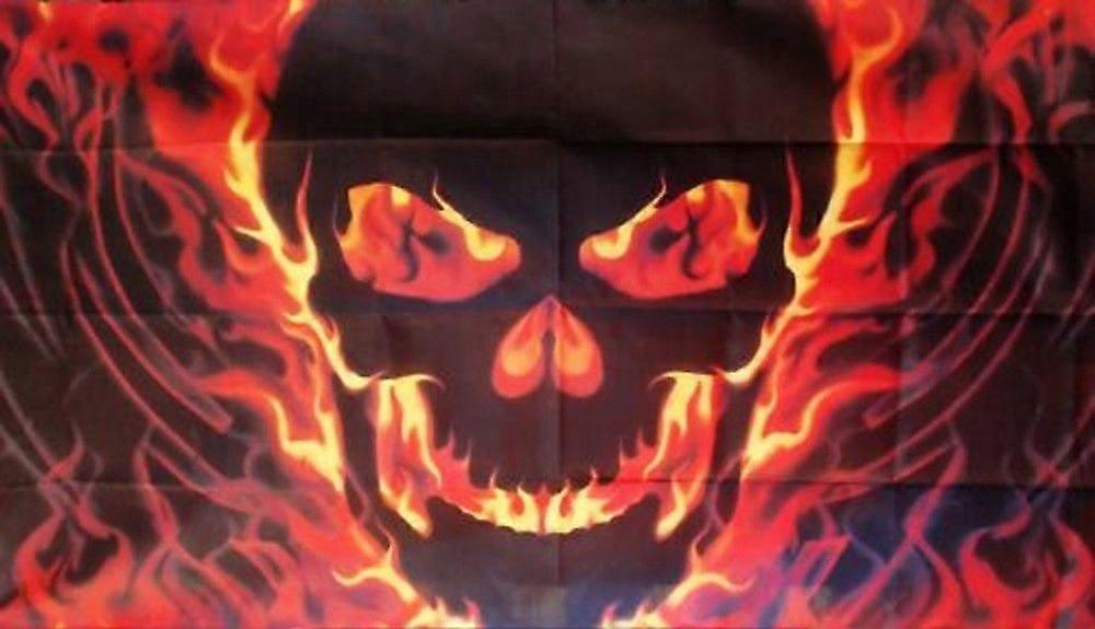 SKULL FIRE FLAG  CC0630