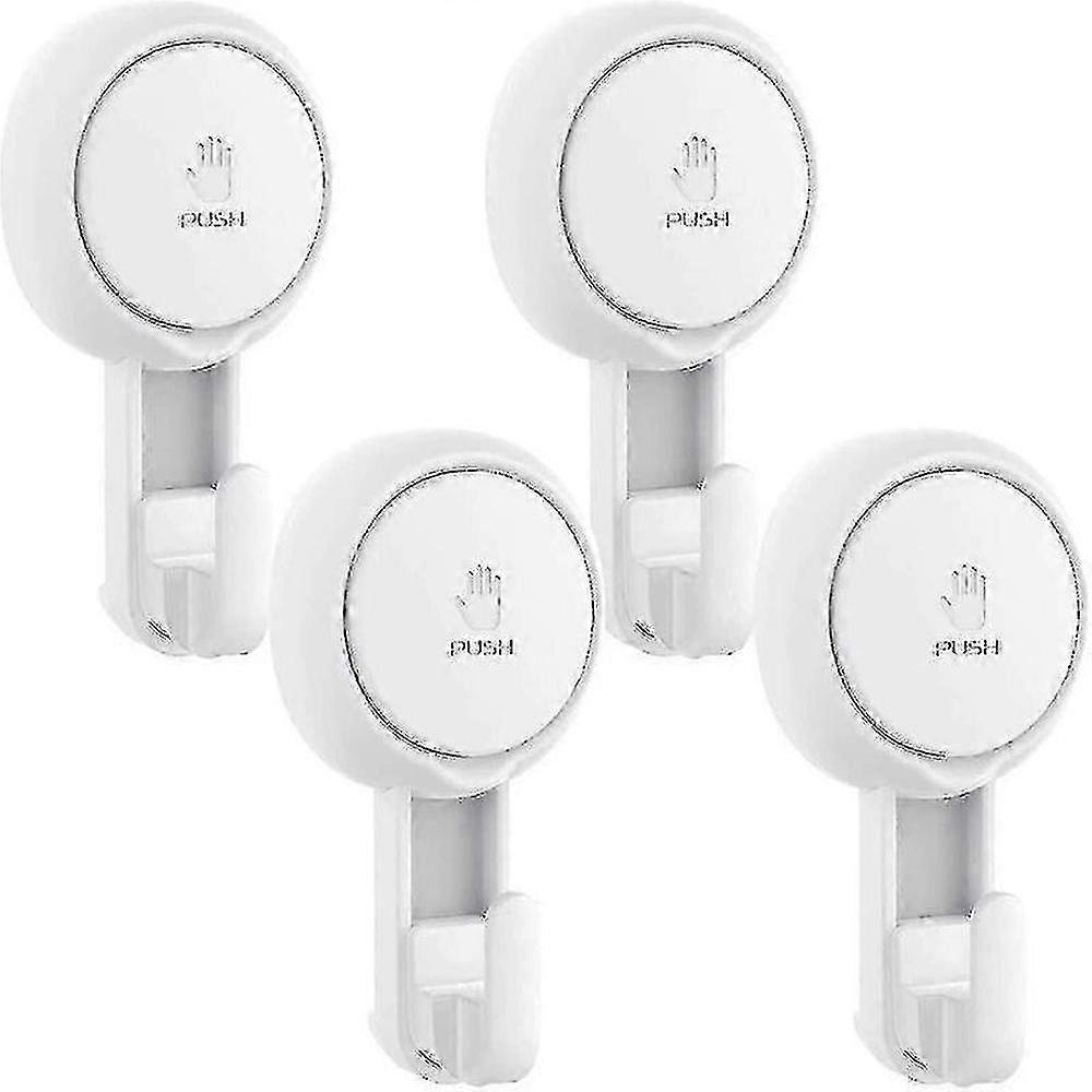 Set of 4 Reusable Suction Cup Hooks, 5kg Capacity No-Drill Wall Hooks