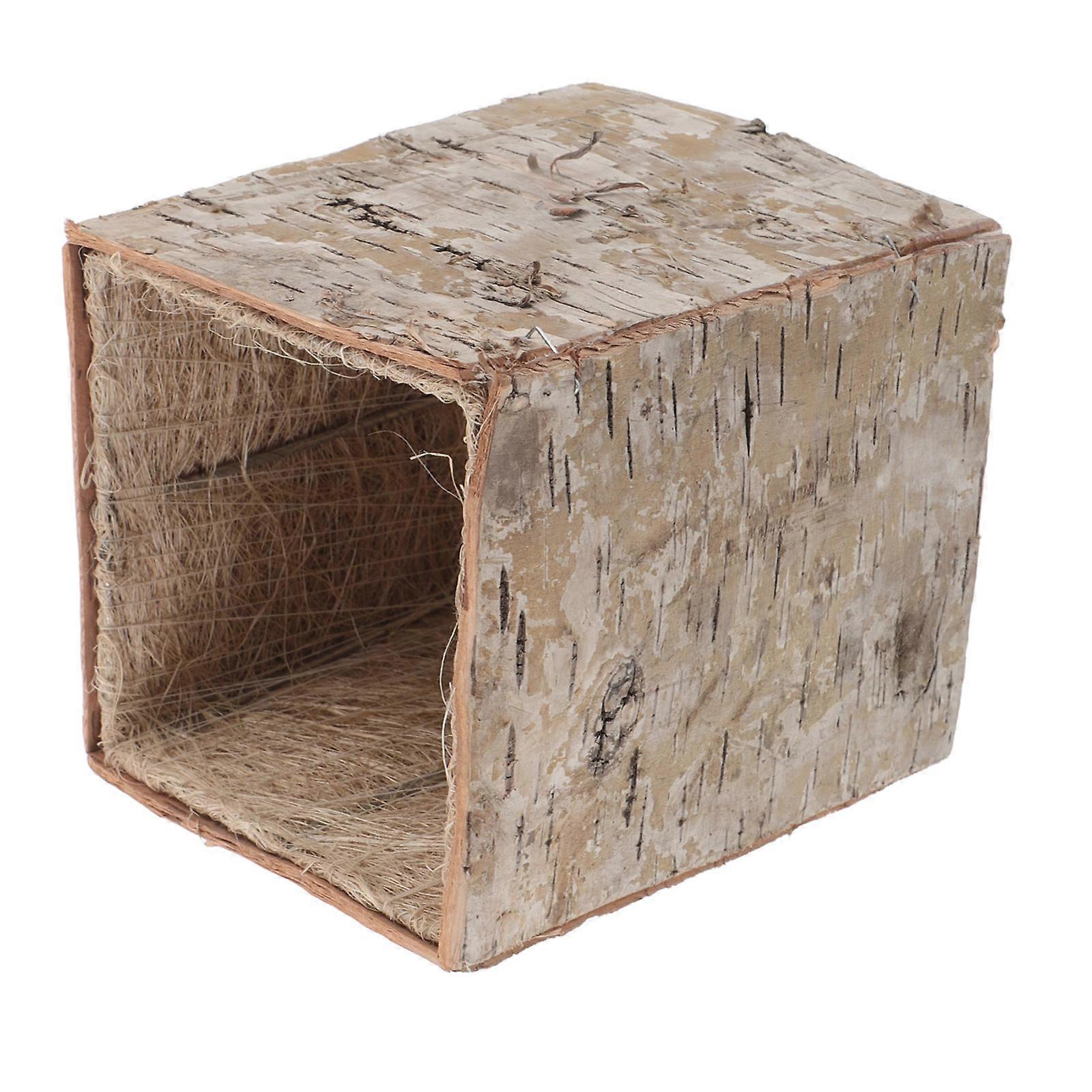 Rustic Wood Planter for Cactus Decorative Bark Flower Pot Rectangle