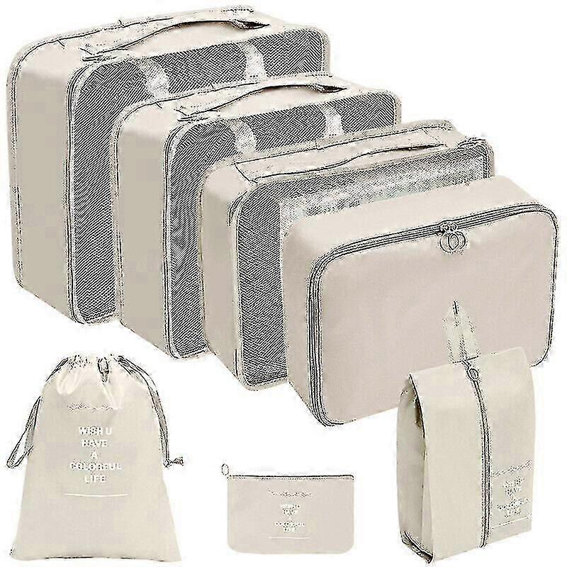 7 قطعة / مجموعة كبيرة الأمتعة منظم التعبئة مكعب السفر حقيبة تخزين حقائب الحقيبة