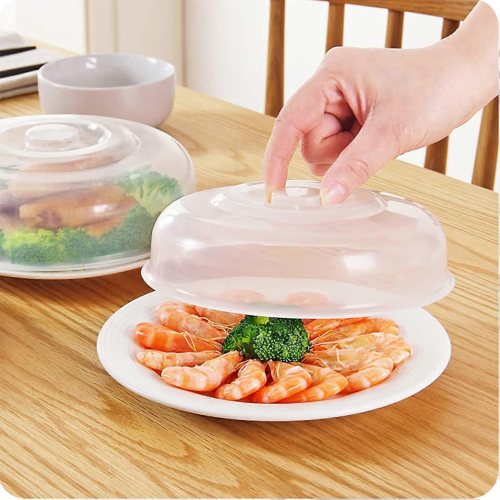 Microwave Splatter Cover with Grab Handle, Transparent PP Food Protector Lid for Kitchen (Large 20cm)