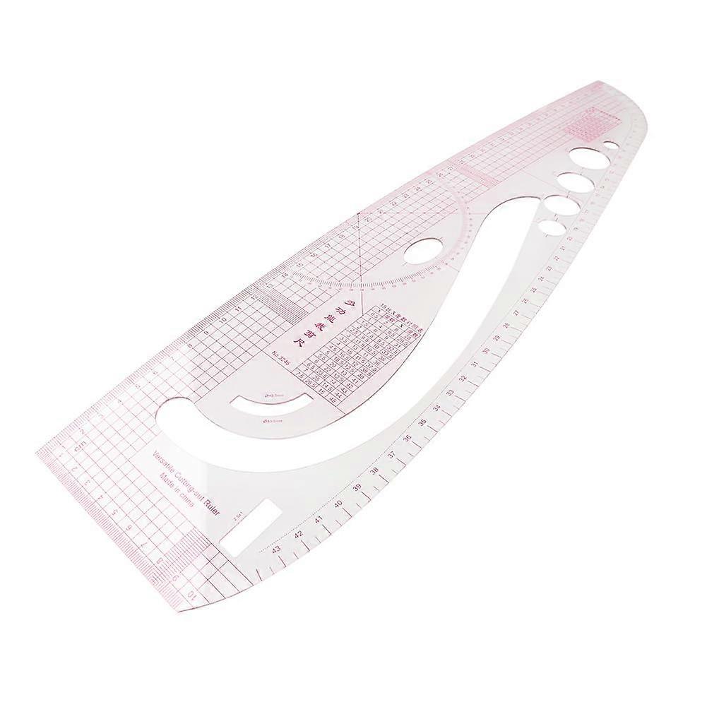 Garment Sewing Ruler 52x12.5cm Clear Plastic Pattern Curve Tool for DIY Clothing and Tailoring