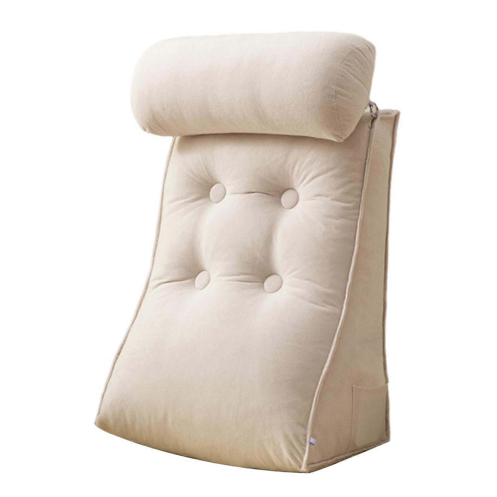 Bed Wedge Pillow with Side Pockets - Multifunctional Support - for Sleeping Reading Reflux