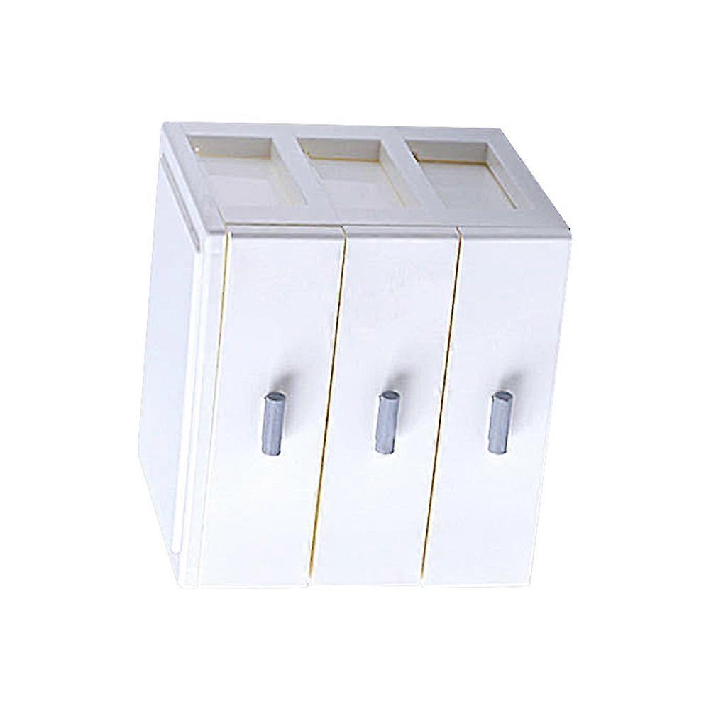 Multi-layer Desktop Storage Box Sundries Organizer Drawer Storage Case (White)