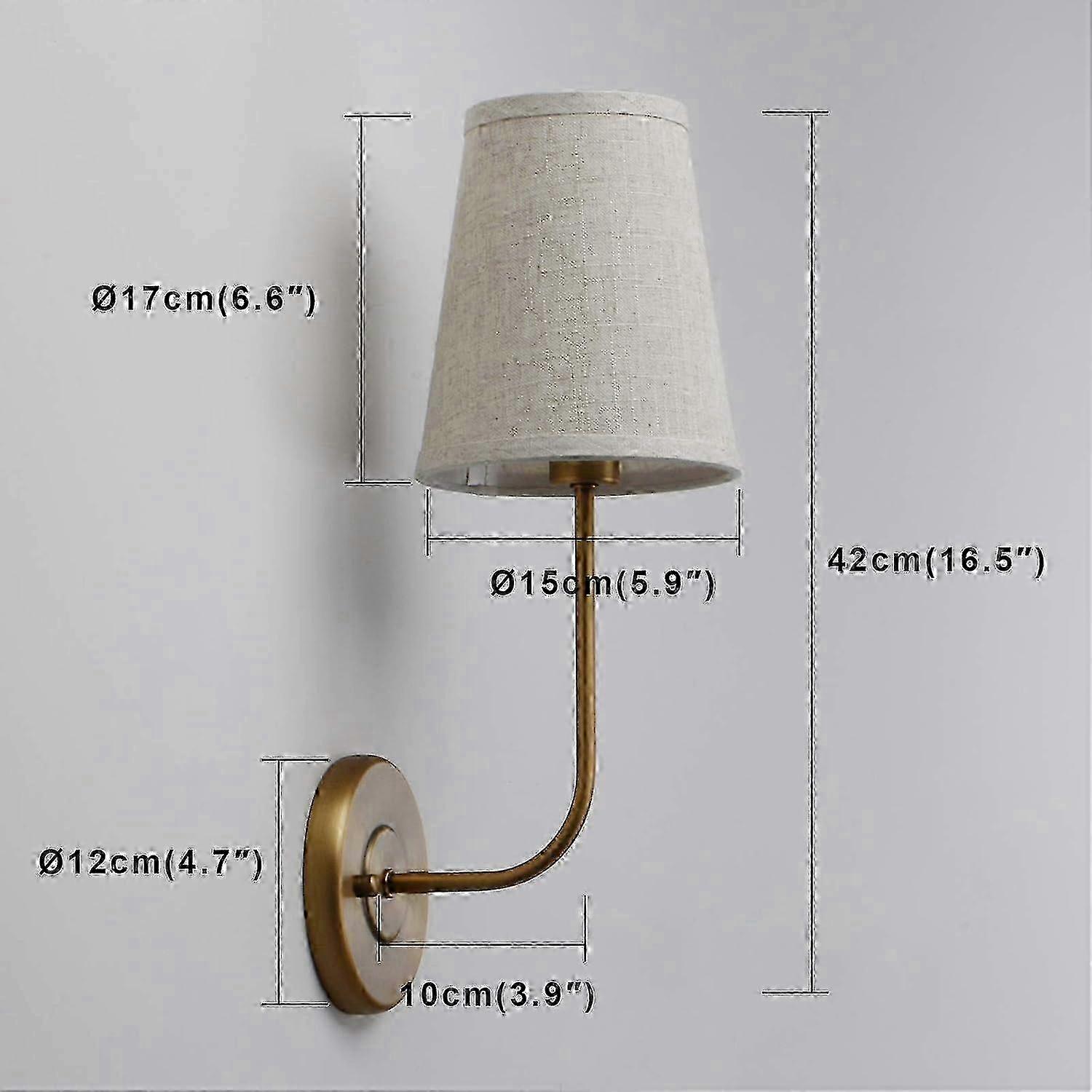 Vintage Wall Sconces with Linen Shade