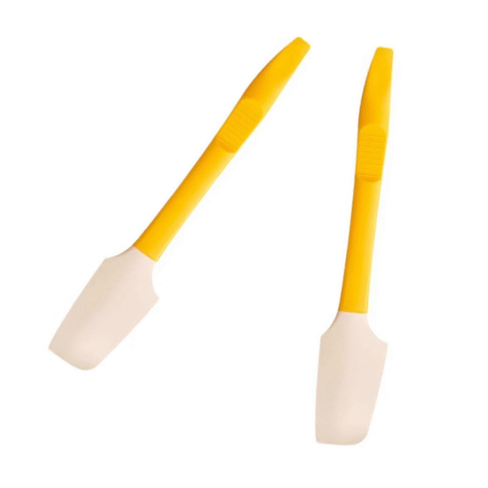 Comfortable Handle Silicone Spatula 2 in 1 Scraper for Cake Decorating Multipurpose Butter Spreader Kitchenwares  Yellow