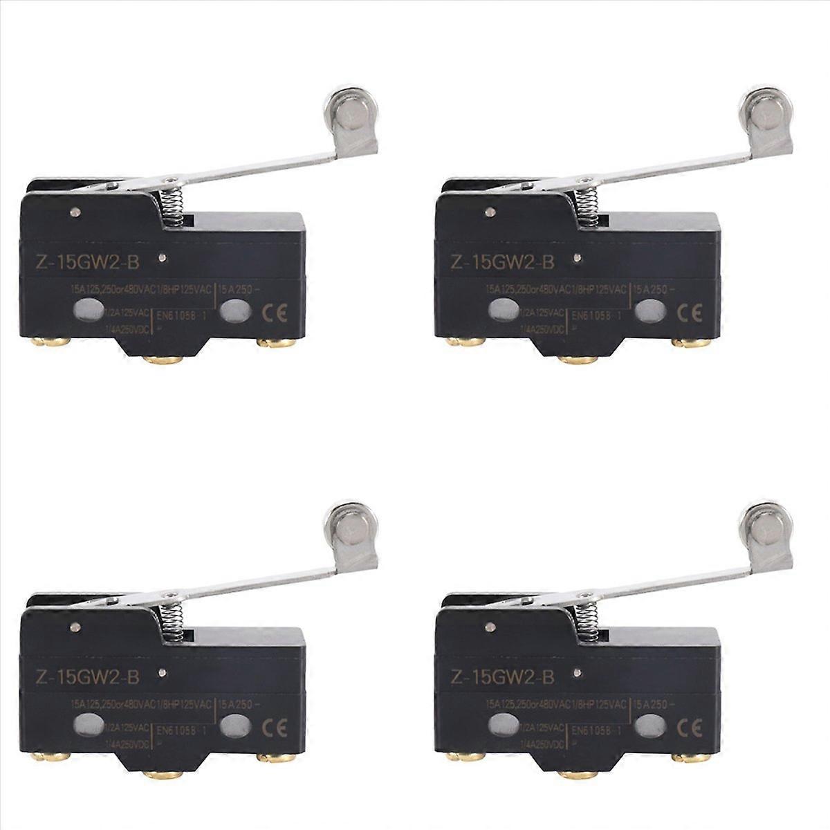 4X Panel Mount Long Hinge Roller Lever Ac Dc Basic Micro-Switch Z-15Gw2-B