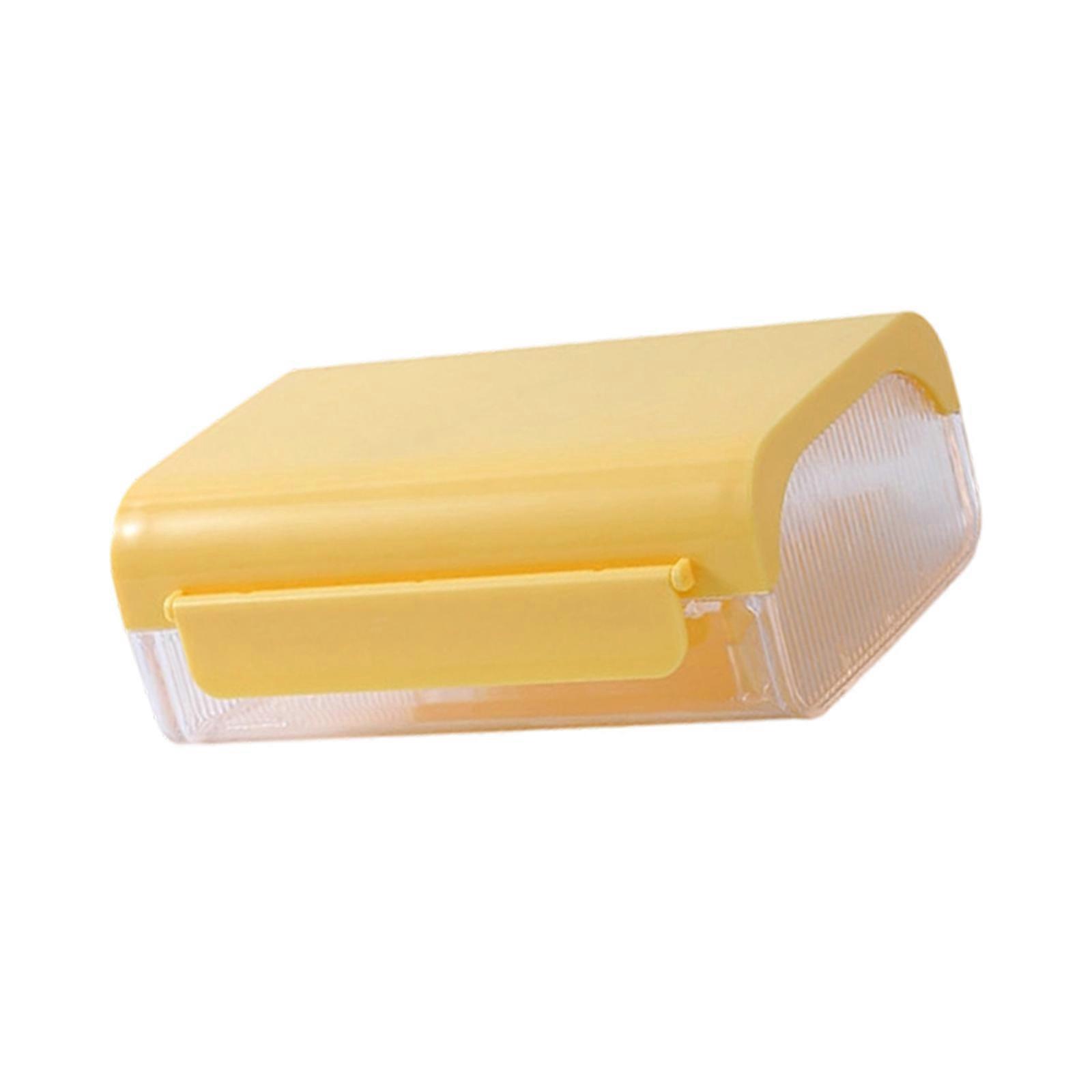 Portable Food Preps Container With Built In Cutter For Effortlessly Butter Cheese Slicing And Outdoor BBQ Use  Yellow