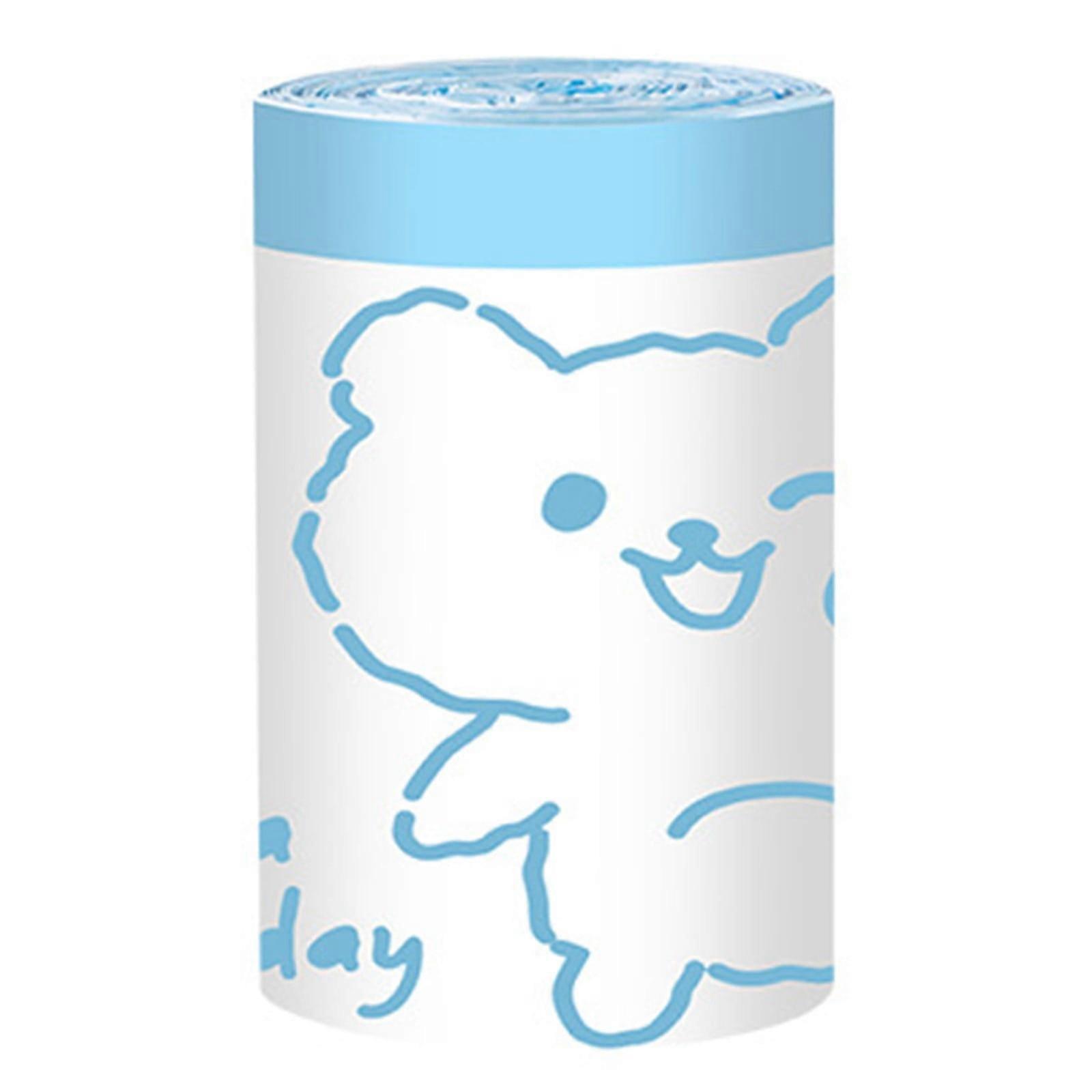 Small Trash Bags with Drawstring, 120ct White Rabbit Print 4 Gal Liners for Bathroom/Kitchen, compatible with small trash cans