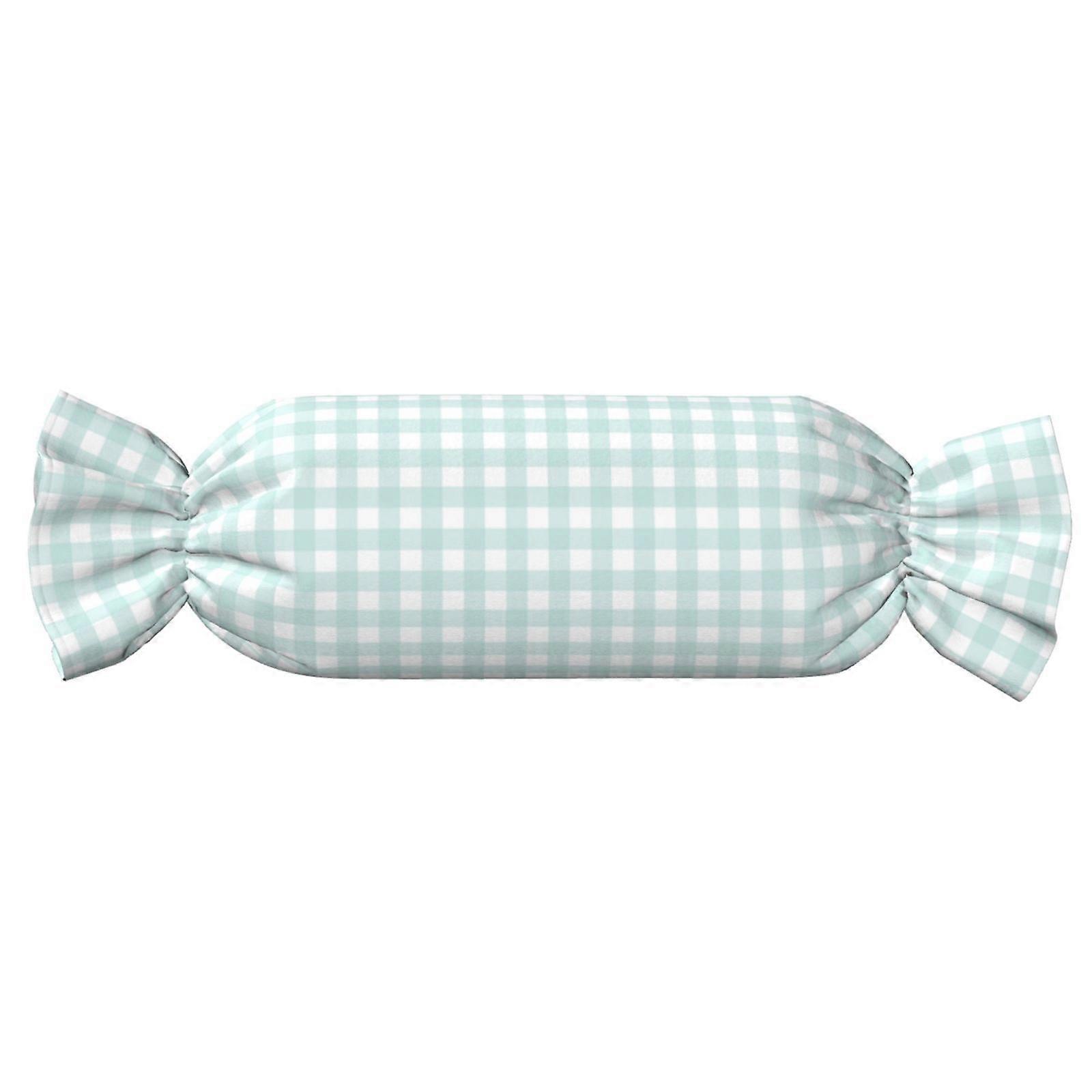 Lightweight and Comfortable Plaid Pattern Bolster Cylinder Cushion