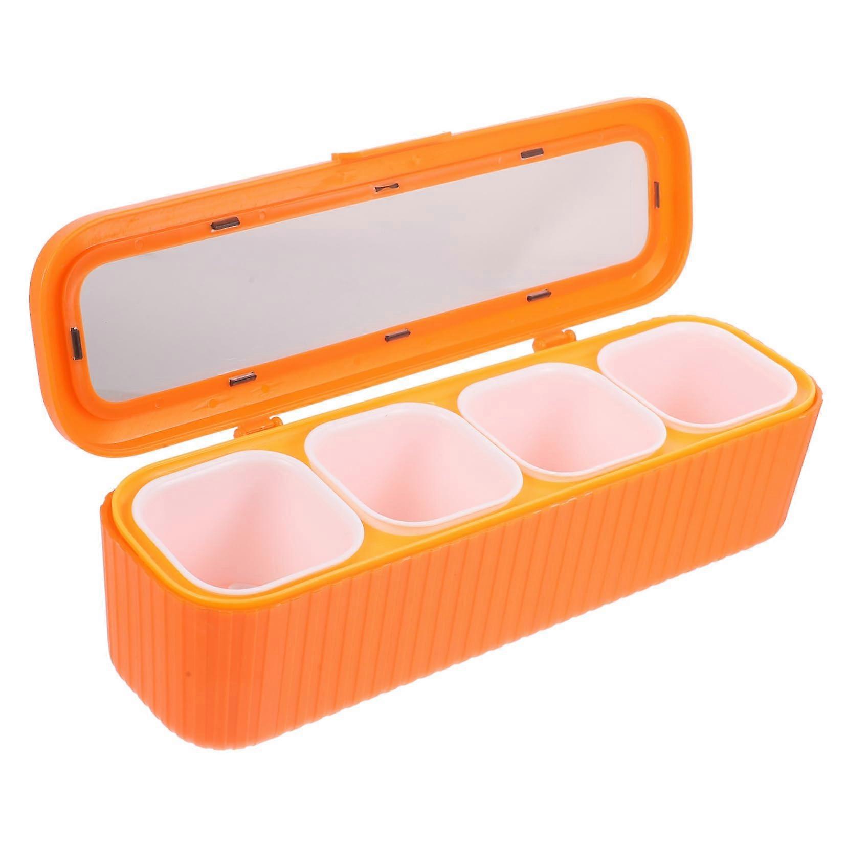 Spice Storage Container with MultiCompartment Design, Reusable PP Seasoning Organizer with Spoons