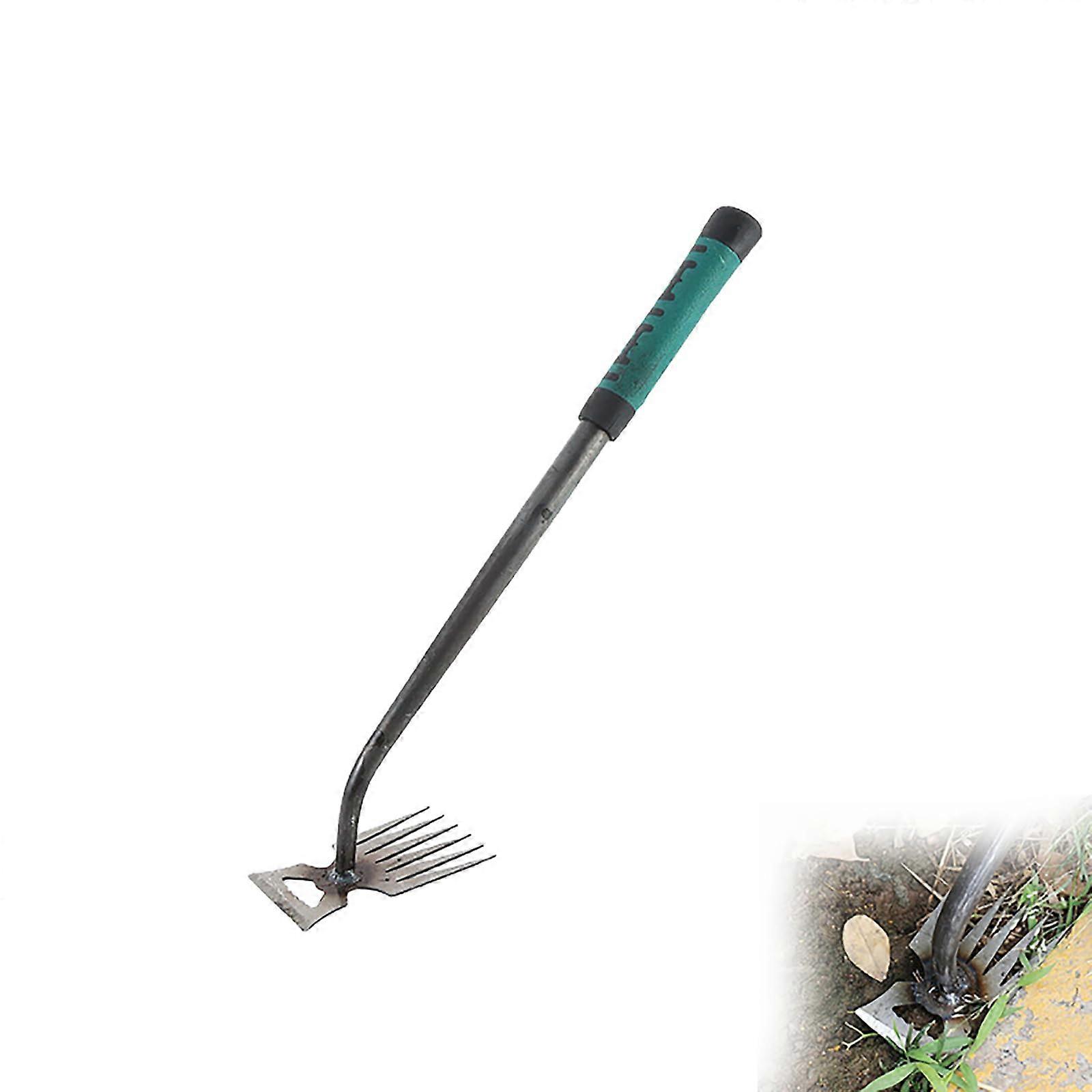 Hand Weeder Tool and Crack Weeder, 6Tine Manganese Steel for Precision Root Removal and Gardening
