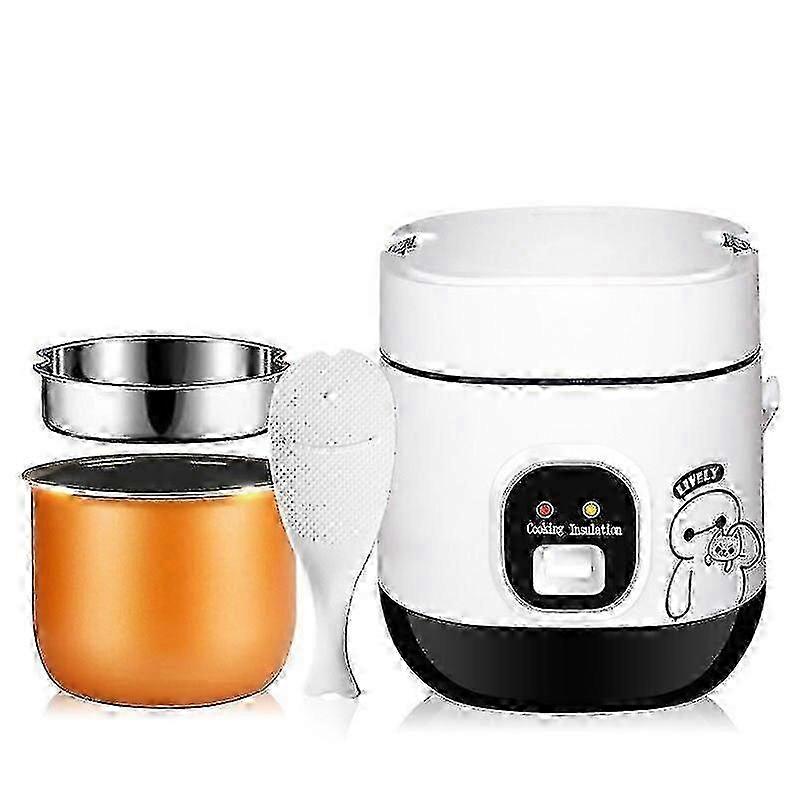 1.2L Mini Rice Cooker with 2-Layer Steamer Multifunction Electric Heating Pot and Lunch Box