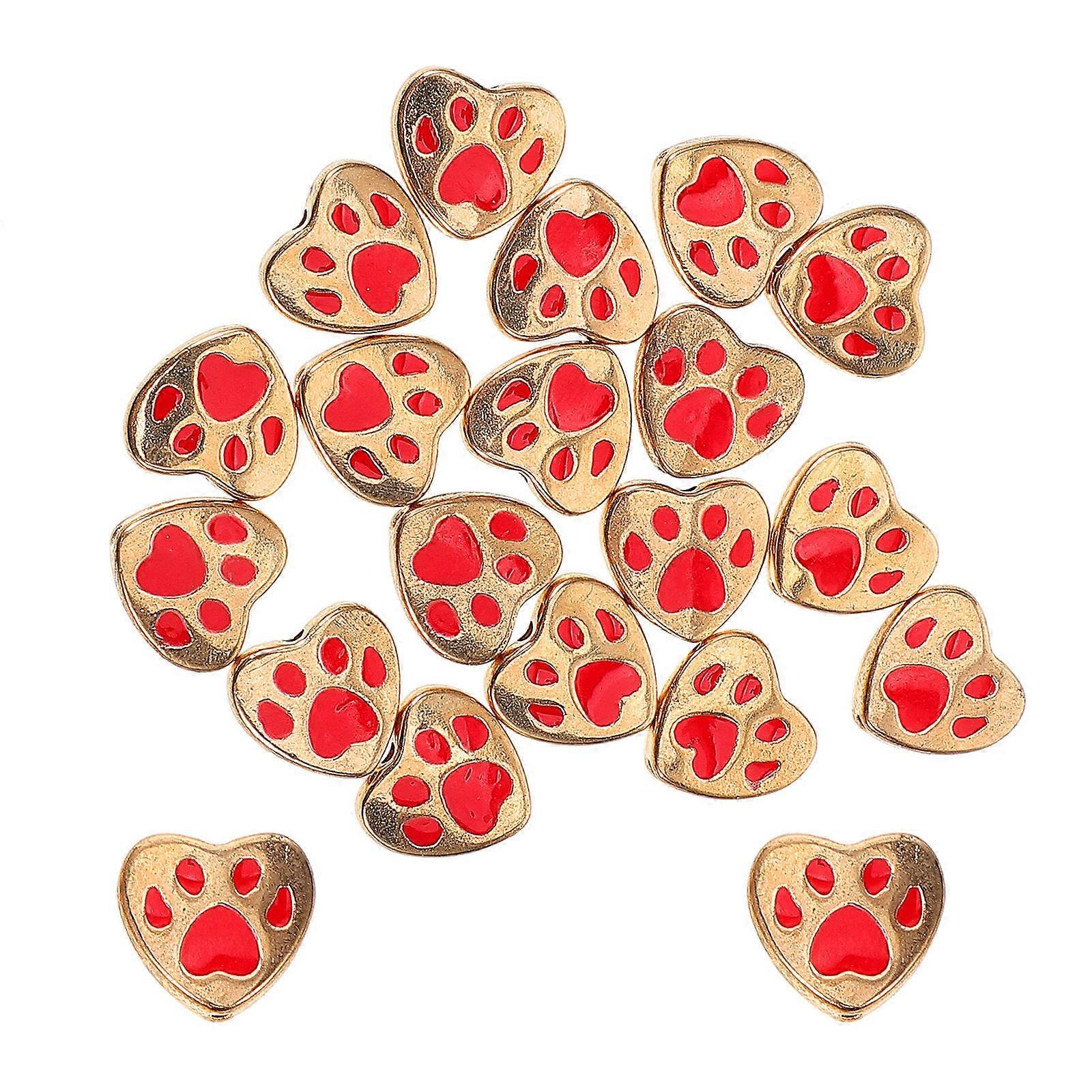 Heart Beads 20Pcs DIY Zinc Alloy Beads Smooth Surface Craft Accessories Assorted Color Ideal For Craft Projects