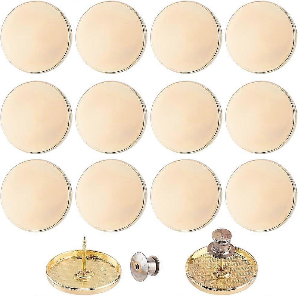 1 Box 12Pcs Jean Button Pins 25mm/1 inch Gold Metal Loose Pants No Sew Instant Replacement Buttons Decorative Reusable Adjustable Pant Waist Tightener