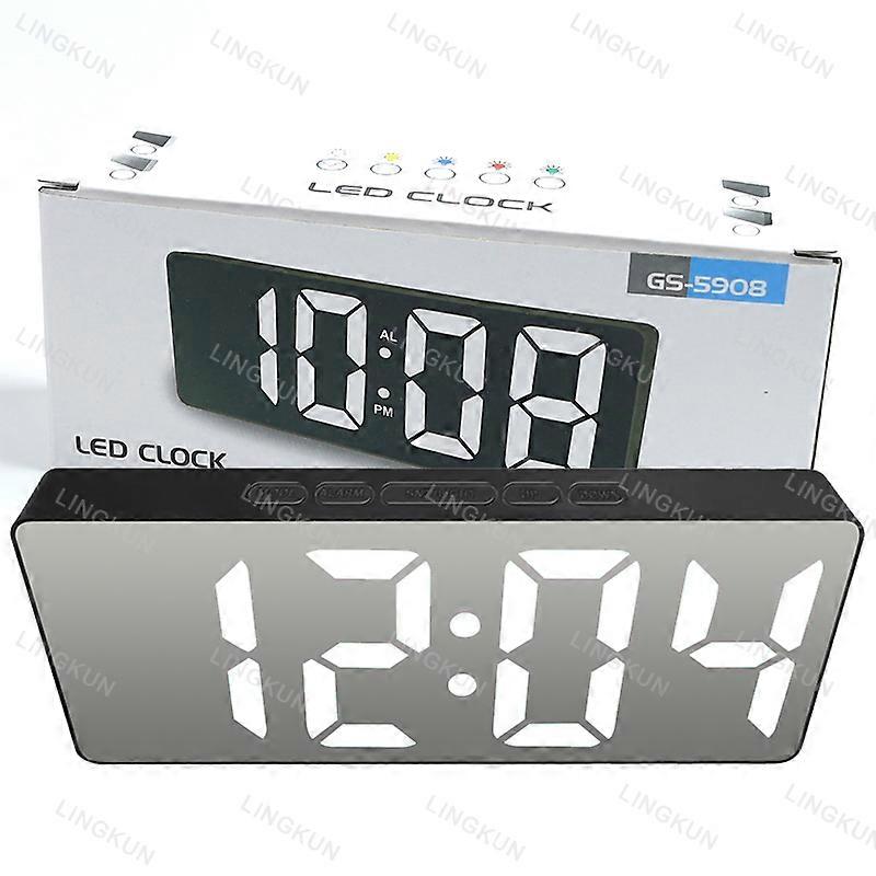 Electronic Alarm Clock Noiseless Design Digital LED Large Display Mirror Electronic Clock Digital Alarm Clock LED Mirror Clocks