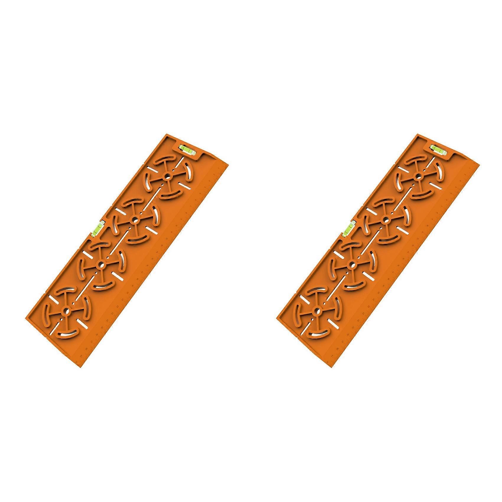 2X Drilling Template with Spirit Level and 30 cm Ruler - for Sockets/Flush-Mounted Boxes- Electrical Installation