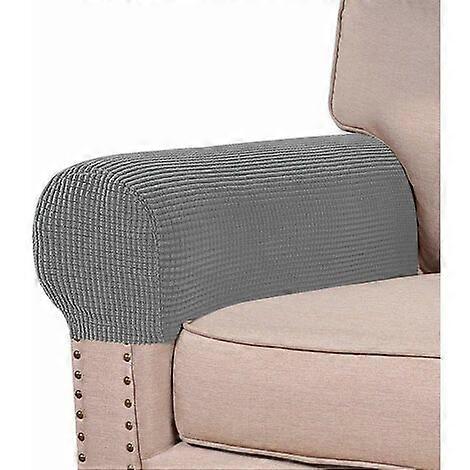 Elastic Armrest Covers, 2-Piece Sofa Armrest Covers with Velcro, Stretchable Sofa Arm Caps