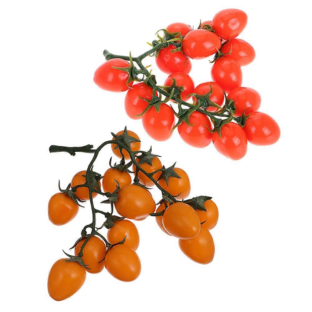 Artificial Cherry Tomato String for Decoration 2Pcs Realistic Fake Fruits