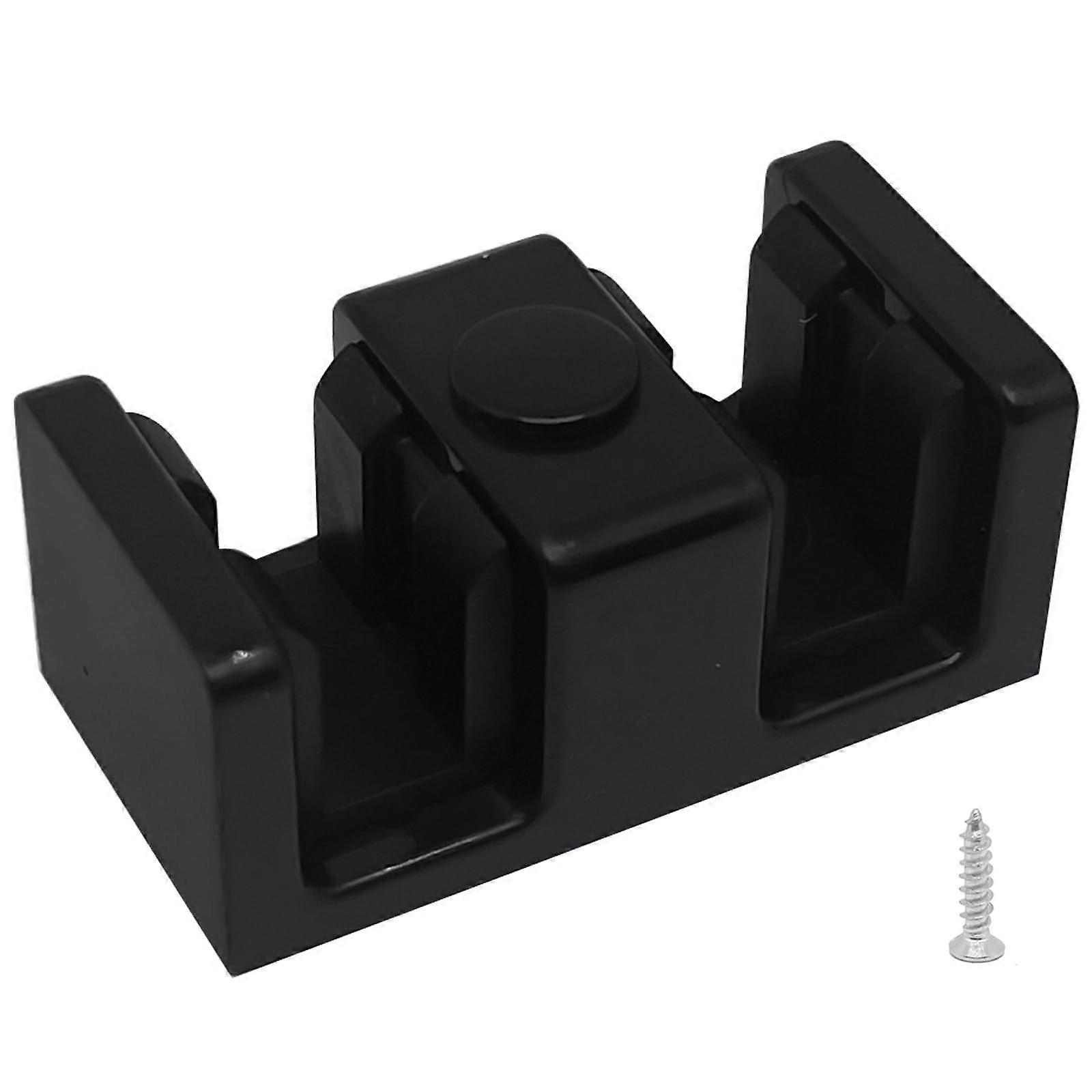 2pcs Sliding Shower Door Guide Block 25x48x24mm Black, Frameless Glass Side Guide for 8mm Door, Easy Tool Installation