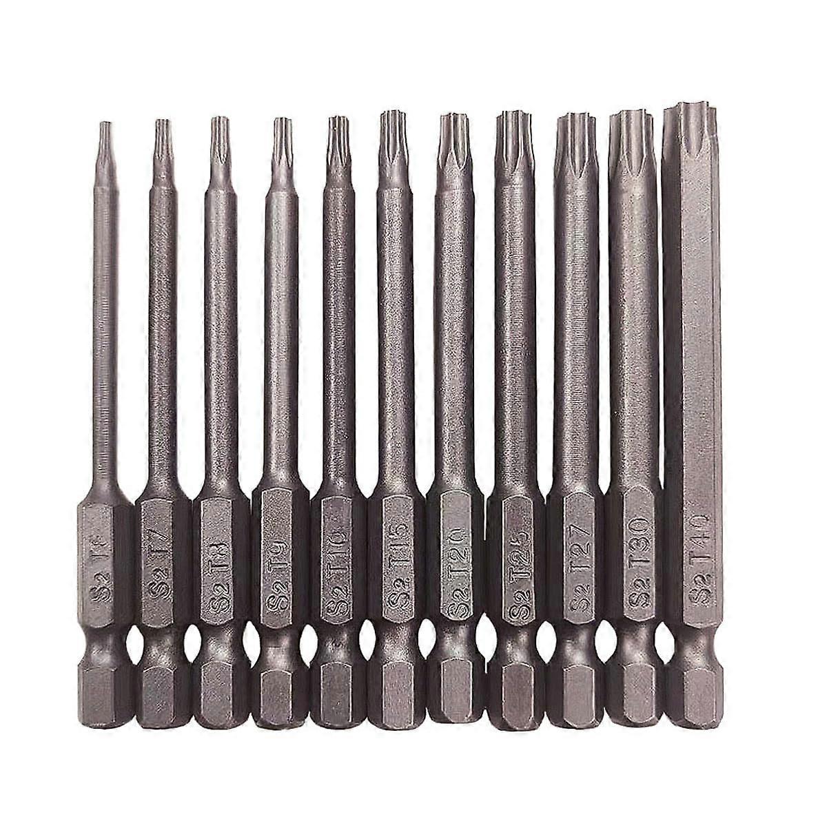 11/12 Sets Magnetic CRV Screwdriver Bit Set Tamper Resistant Star Tips Chromium Vanadium Steel 50100mm